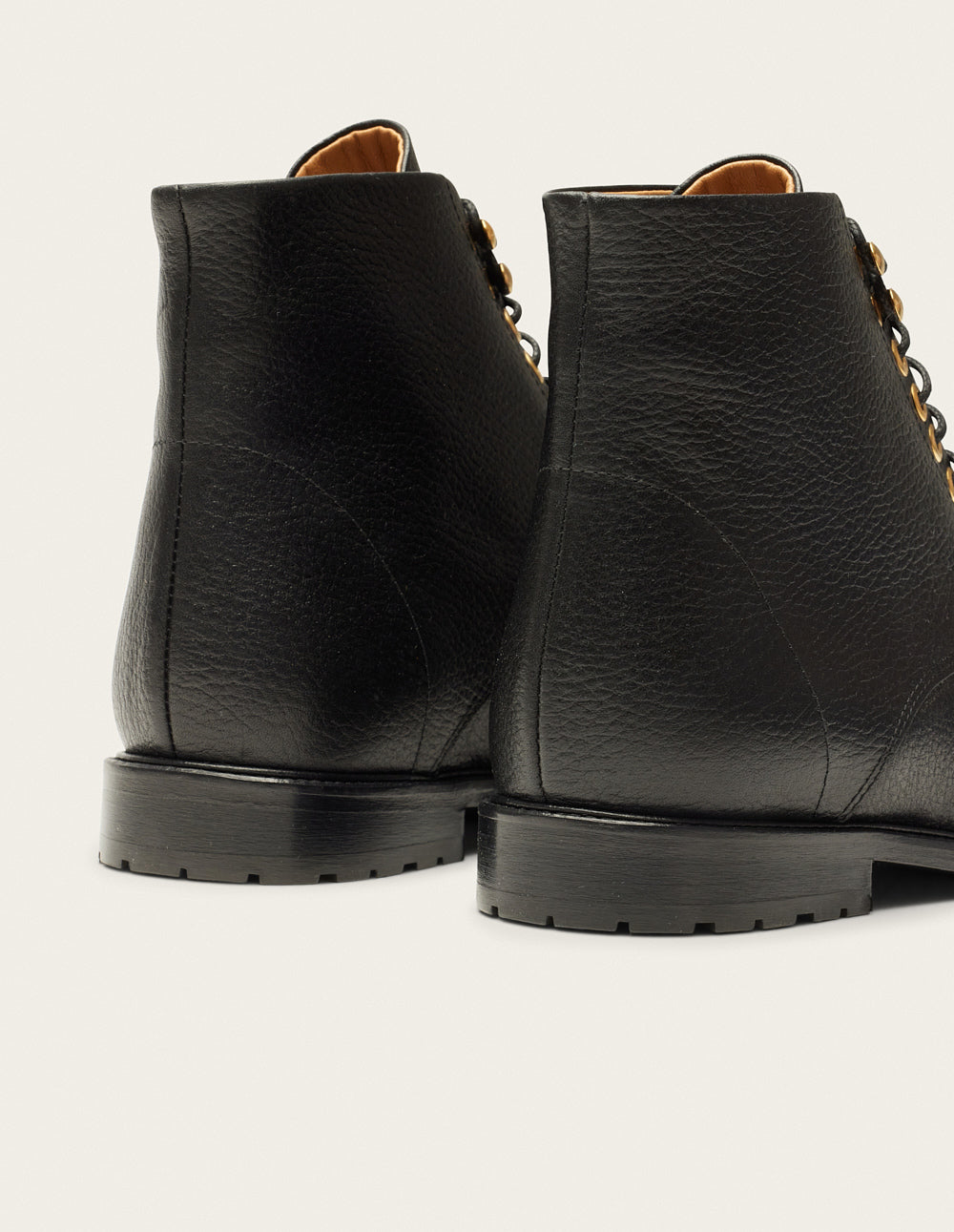 Lucienne Black Grain Leather Lace-Up Ankle Boots for Women - Stylish & Comfortable for Office, Casual Outings & Date Nights
