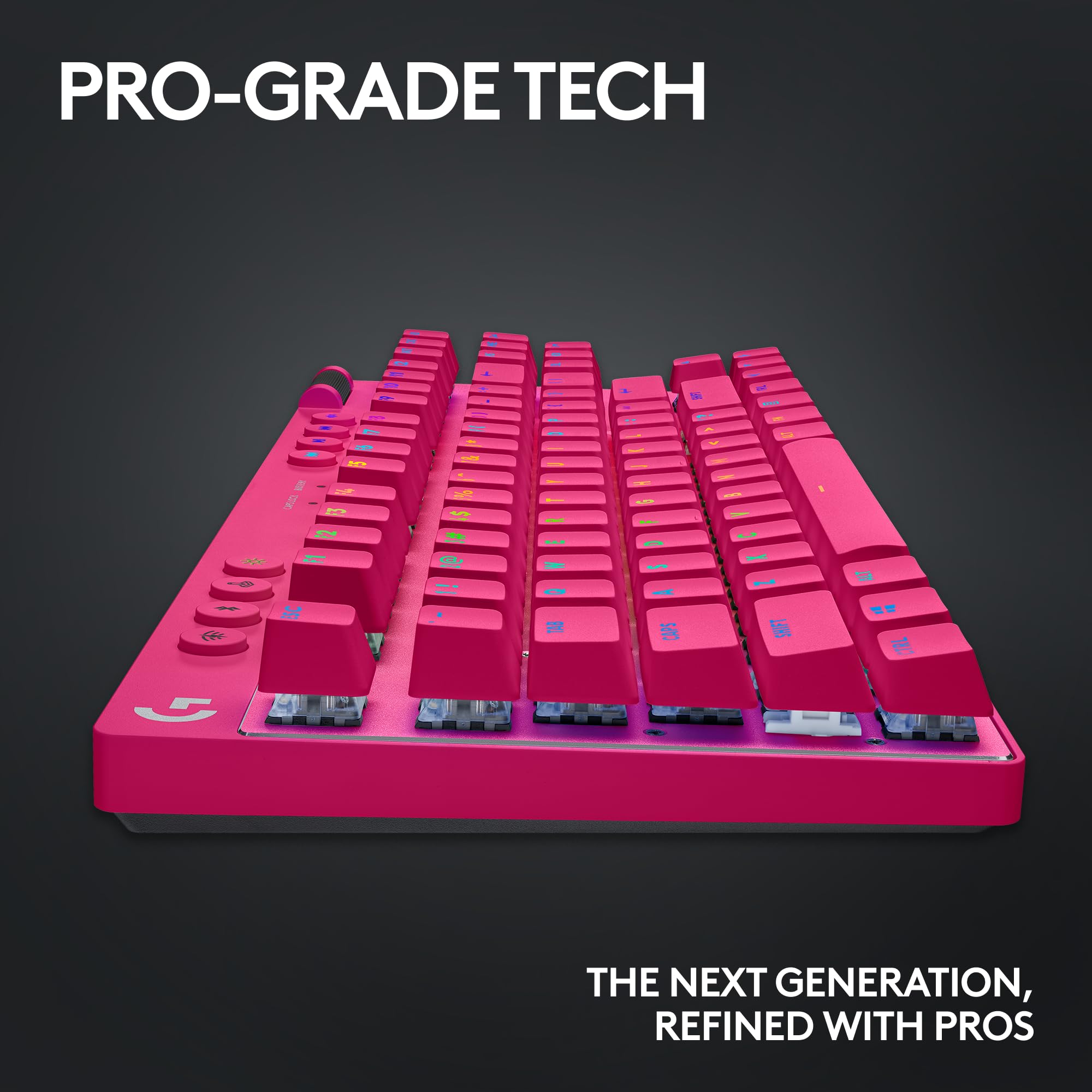 Logitech G PRO X TKL Lightspeed Wireless Gaming Keyboard - Magenta - Tactile Switches - Mechanical Keyboard for Esports & PC Gaming - Perfect for Competitive Gamers & Streamers