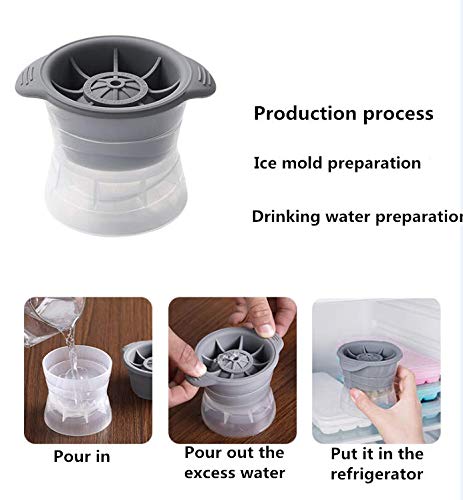 2 Pack Large Silicone Spherical Ice Molds - Perfect for Cocktails, Whiskey, and Creative Ice Hockey Displays