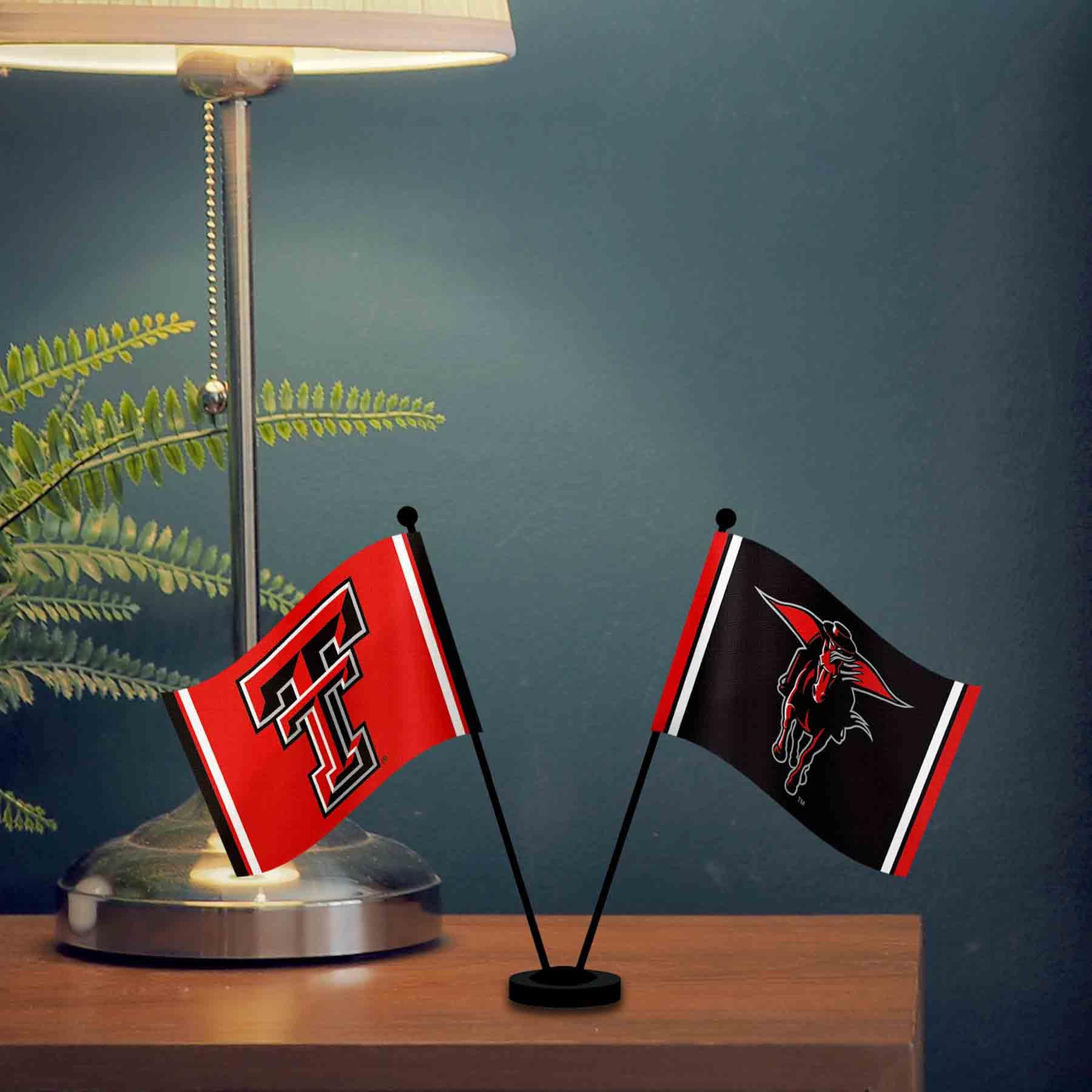 Texas Tech Red Raiders Desk & Table Top Flags - NCAA College Team Spirit Decor for Office, Home, or Game Day Party