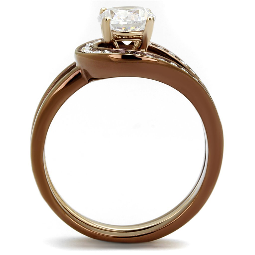 Rose Gold Cubic Zirconia Ring for Women - Elegant Gift for Her