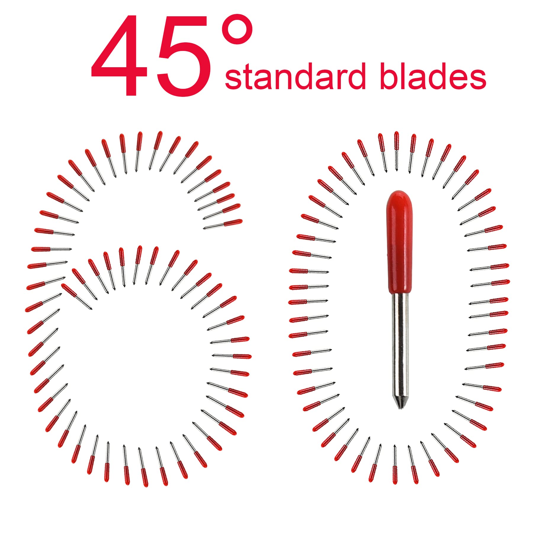 80PCS Replacement Blades for Cricut Explore Air 2/Air 3/Maker/Maker 3/Expression - 10PCS 30° Fine-Point, 60PCS 45° Standard, 10PCS 60° Deep Cut Blades - Compatible with Vinyl, Cardstock, Fabric & Paper Cutting Projects