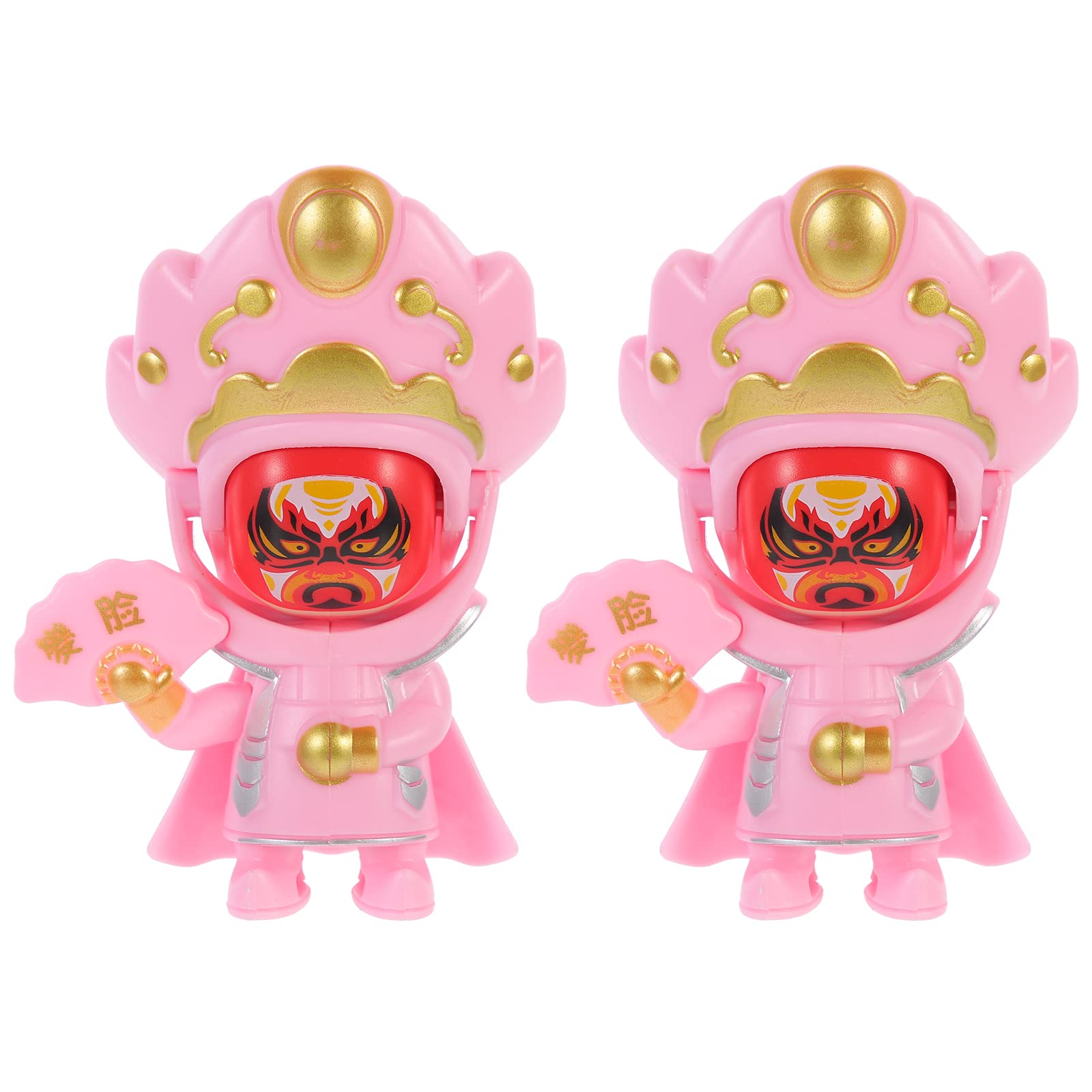 LUOZZY 2 Pack Chinese Sichuan Opera Face Changing Dolls - Traditional Pink Puppet Toys for Home Decor, Cultural Display & Kids Play | Perfect for Asian Themed Parties, Classroom Education & Collectors