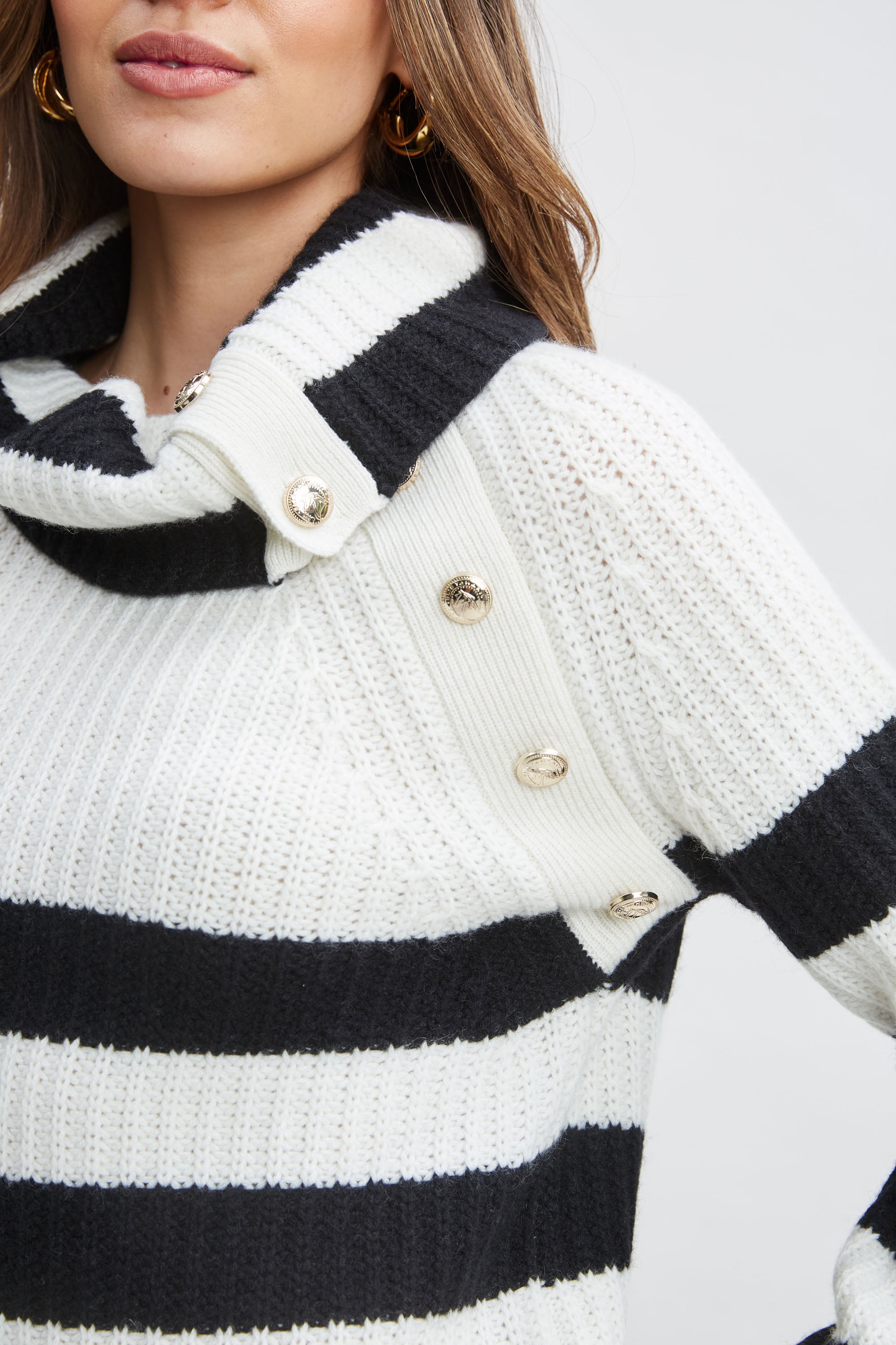 Luxury Cashmere Striped Sweater for Women - Soft & Warm Winter Pullover - Perfect for Office, Travel & Casual Outfits