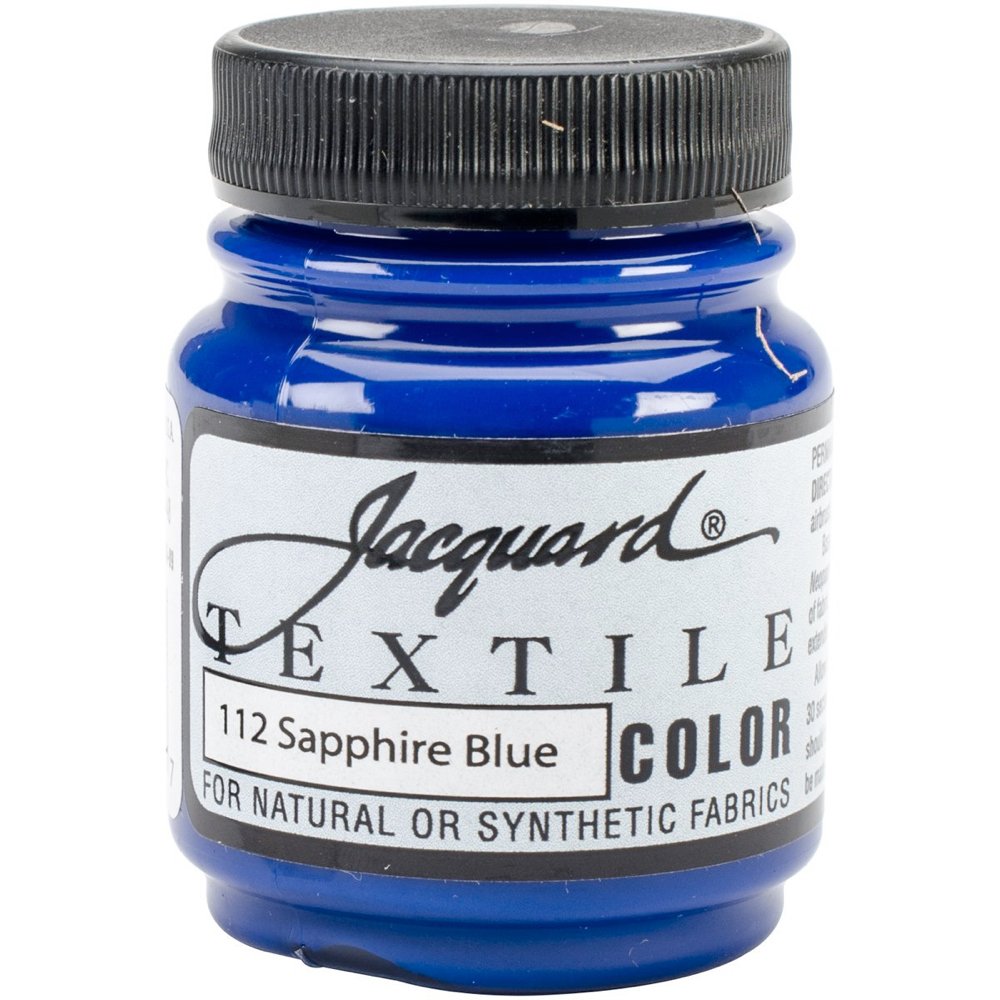 Jacquard Textile Paint 2.25 Oz (66ml) Sapphire Blue - Premium Fabric Paint for DIY Crafts, Clothing, Canvas & Home Decor Projects