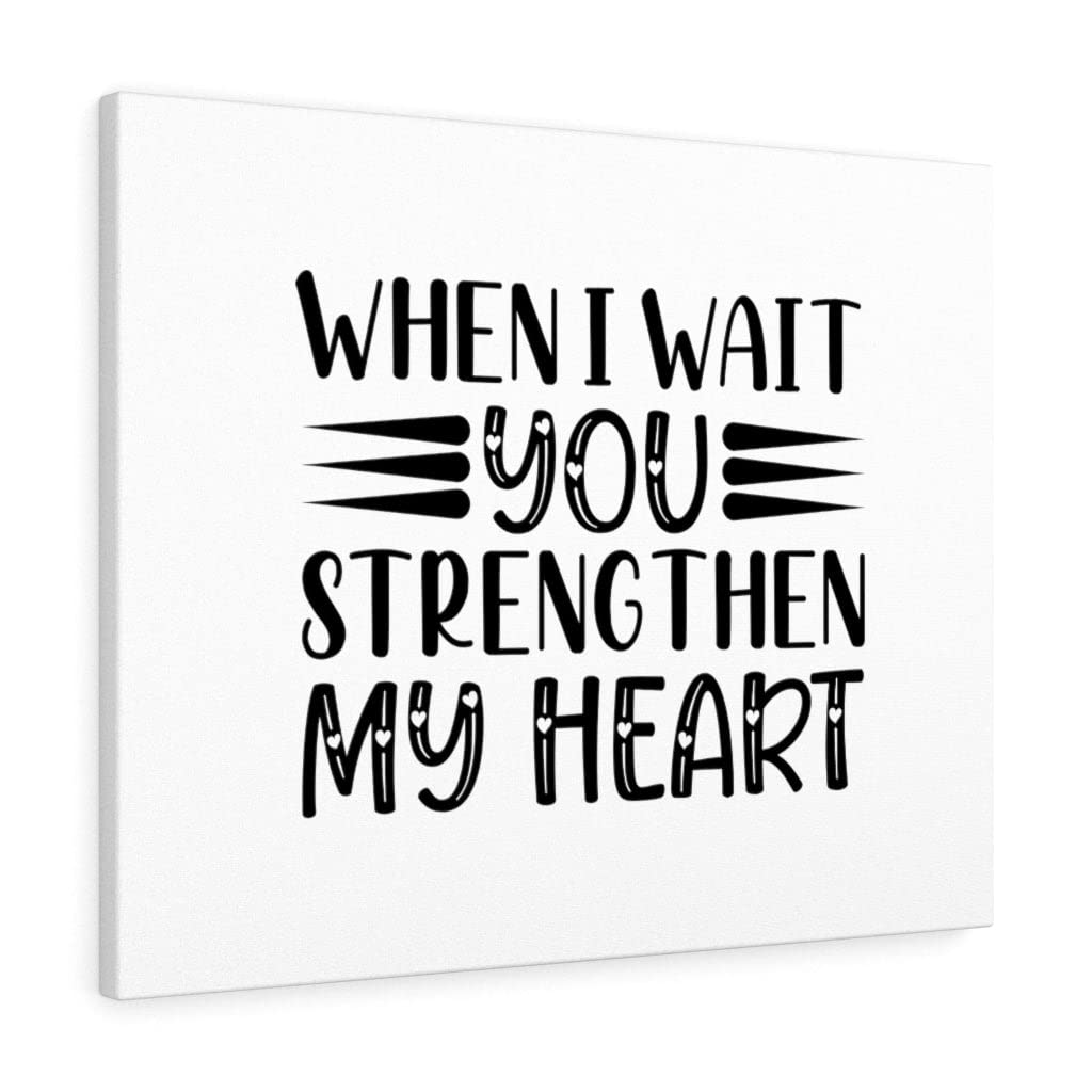Christian Wall Art with Bible Verse - 'Strengthen My Heart' Scripture Print - Ready to Hang Home Decor for Living Room, Bedroom & Office - Express Your Love Faith Gifts