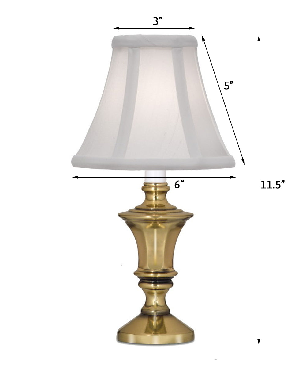 Stiffel 11H Burnished Brass Signature Candle Lamp with On/Off Switch - Elegant Table Lamp for Living Room, Bedroom, or Office Decor