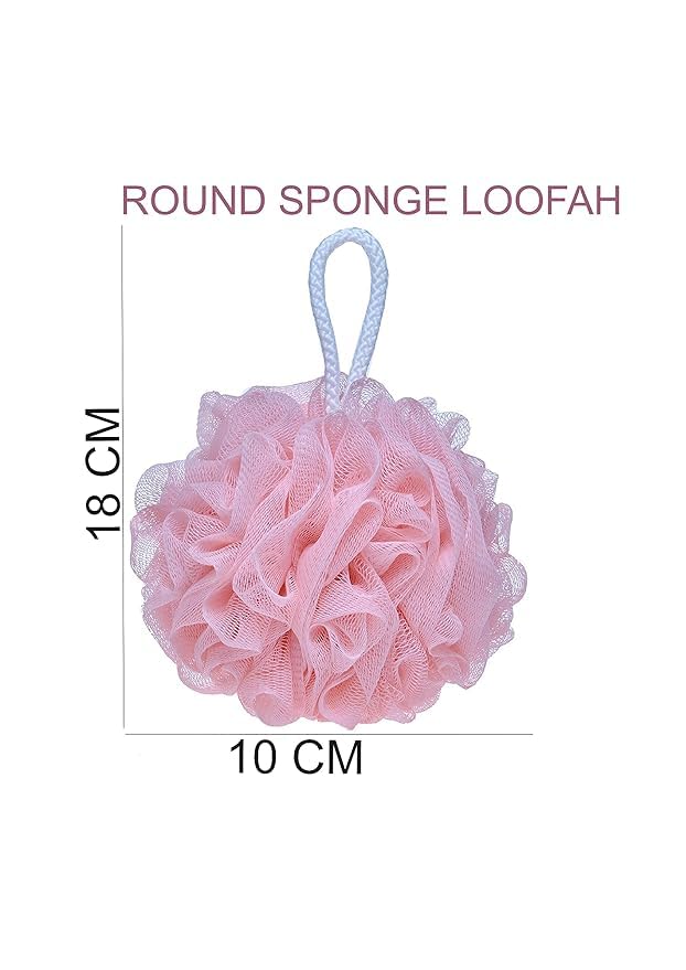 Premium Tifurko Bath Sponge - Exfoliating Round Loofah Body Scrubber for Shower & Bath (Pack of 2) | Gentle Skin Cleansing & Massage | Perfect for Daily Body Wash & Spa Relaxation