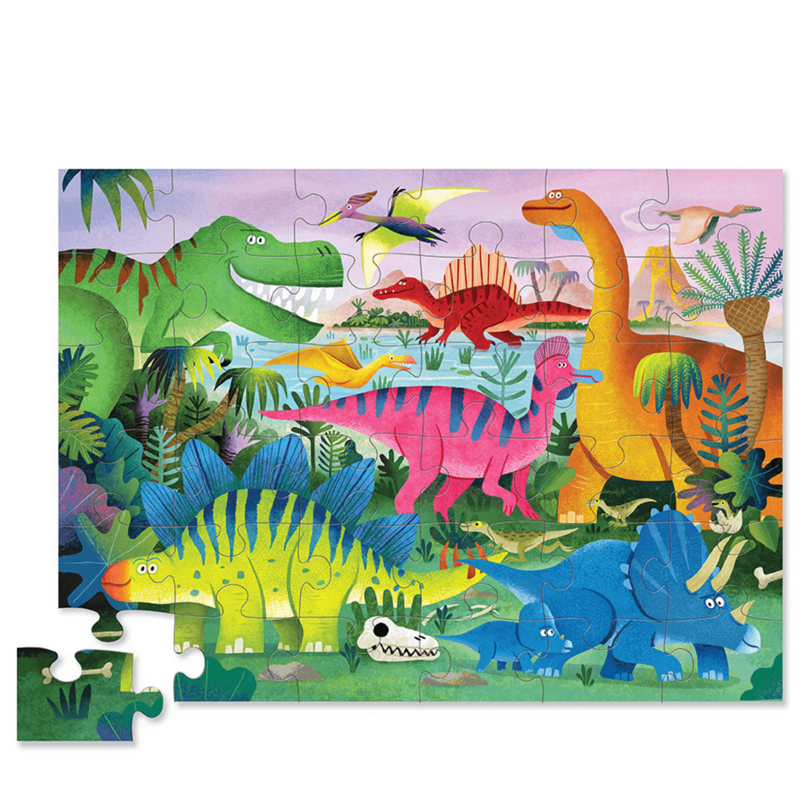 Crocodile Creek Classic 36-Piece Dinosaur Floor Puzzle for Kids - Fun Educational Toy for Preschool Learning & Playtime Activities