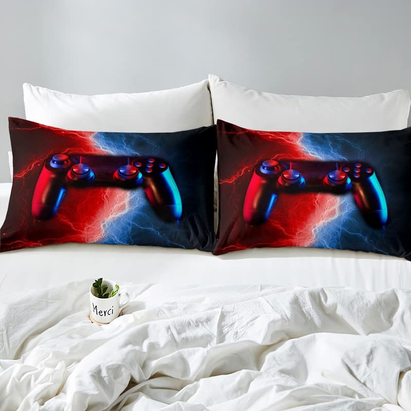 Feelyou Gamer Duvet Cover Set - Soft Video Game Controller Design for Kids & Teens - Twin Size Zipper Closure - Perfect for Gaming Rooms, Sleepovers & Boys' Bedroom Decor