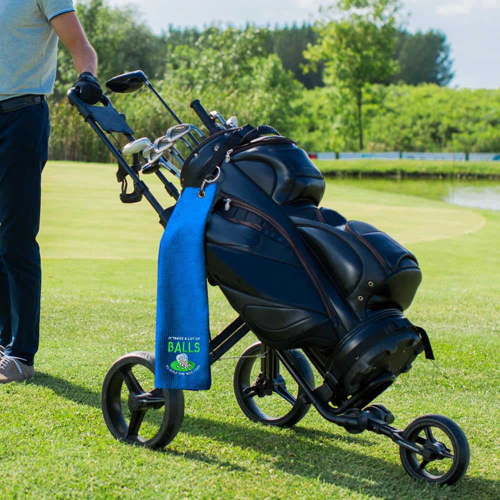 Funny Embroidered Golf Towel with Clip - Golf Accessories for Men & Women - Perfect Gift for Dad, Grandpa, Golf Lovers - Great for Golf Bags, Birthdays, Retirement - Ideal for Courses, Driving Ranges & Clubhouses