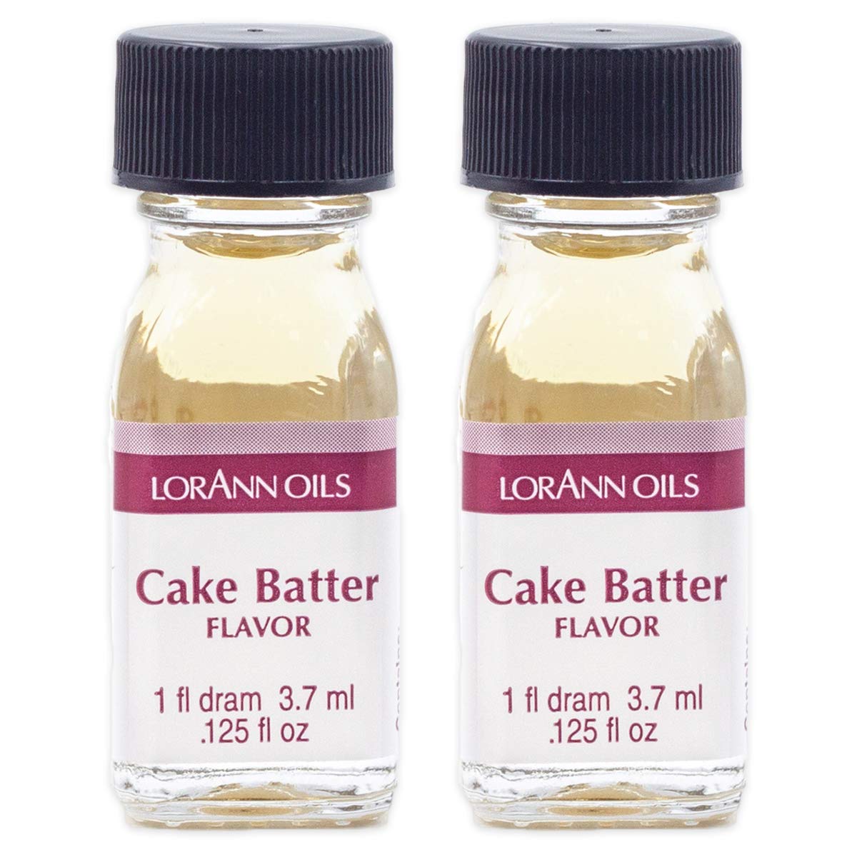 LorAnn Oils Super Strength Flavoring for Candy Making, Baking & Hard Candy - 4X Stronger Than Extracts - Natural Cake Batter Flavor (Pack of 2, 0.125 fl oz) - Perfect for DIY Desserts, Homemade Treats & Professional Baking