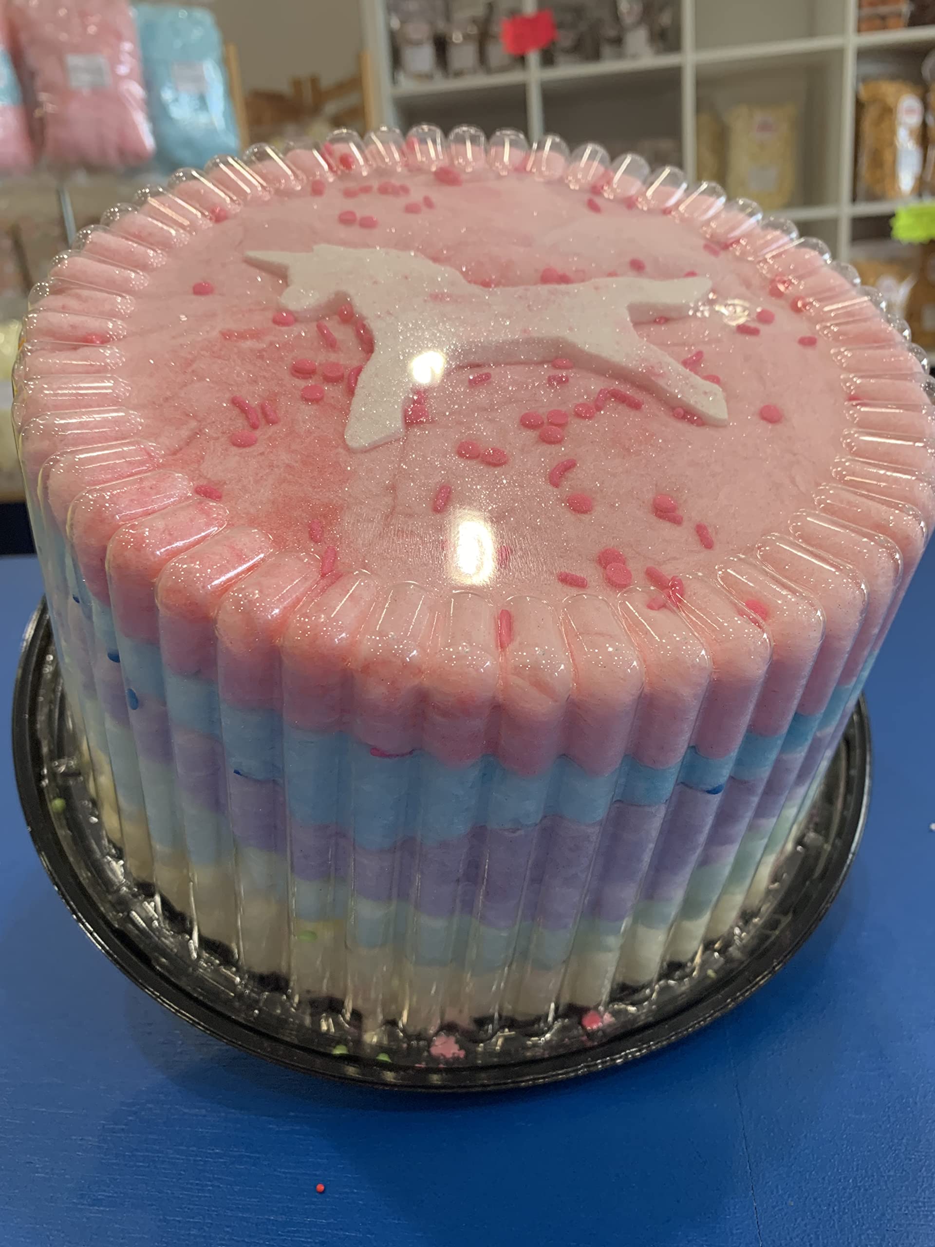 Rainbow Unicorn Cotton Candy Cake - Sweet & Fluffy Birthday Cake for Kids, Girls, Unicorn Themed Parties - Perfect for Birthdays, Baby Showers & Celebrations