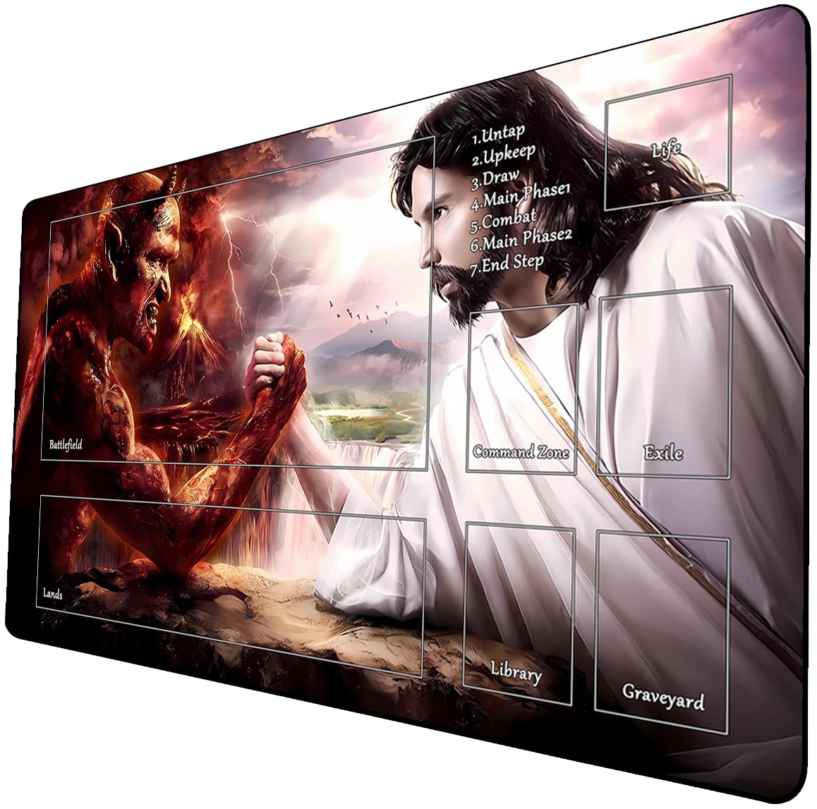 Premium MTG Playmat 24x14 Inches - Non-Slip Rubber Surface Trading Card Game Mat with Storage Bag for Magic: The Gathering, Yu-Gi-Oh & TCG Battles - Perfect for Tournaments, Game Nights & Collectors