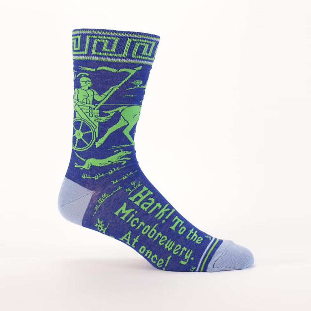 Craft Beer Enthusiast Men's Crew Socks - Soft Cotton Socks for Microbrewery Visits & Beer Tasting Events