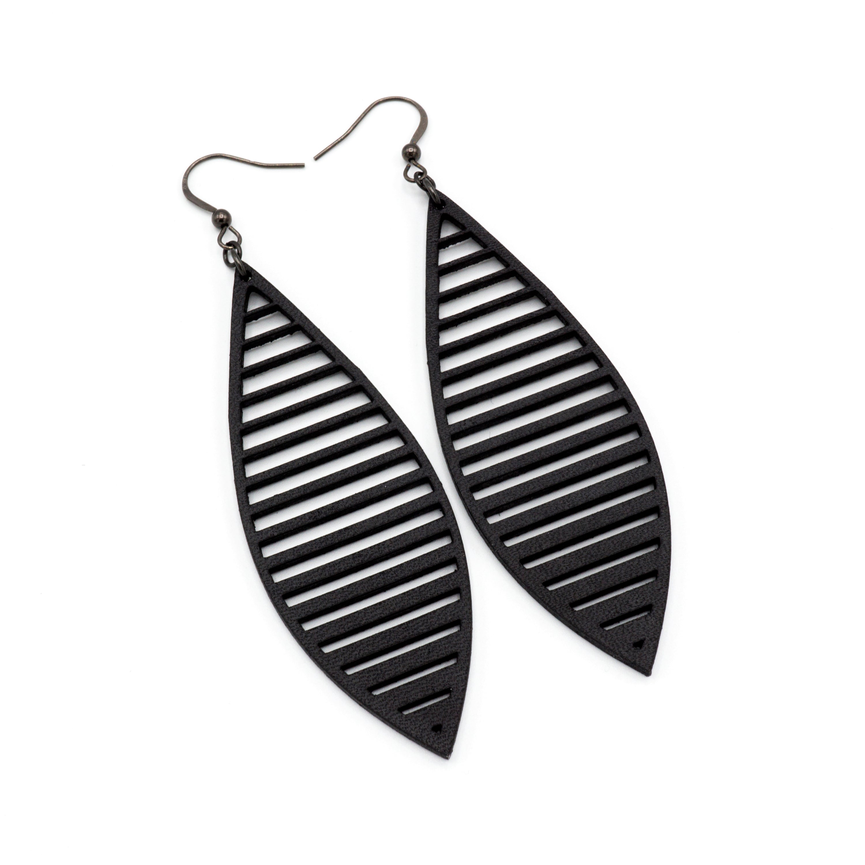 Terrabyte 11_4 Black Leather Earrings for Women - Stylish Boho Chic Accessories for Parties, Weddings & Everyday Wear