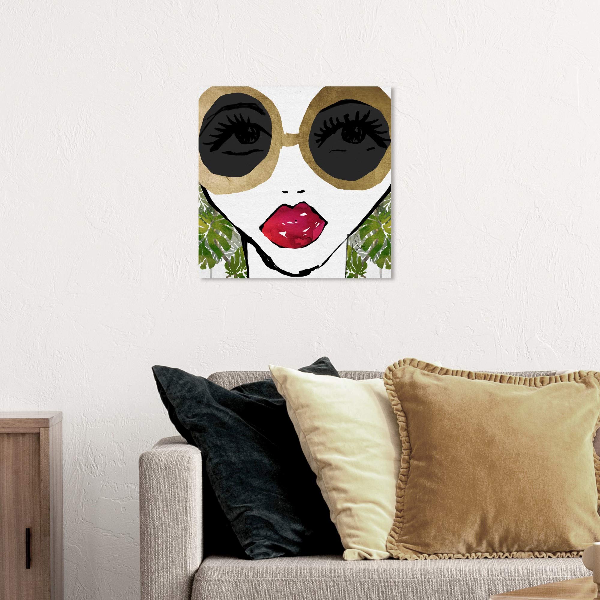 Wynwood Studio Fashion & Glam Wall Art Canvas Print 'Ready for The Jungle' - 20x20 Inches Gold & Green Home Decor - Perfect for Living Room, Bedroom & Office Wall Decoration