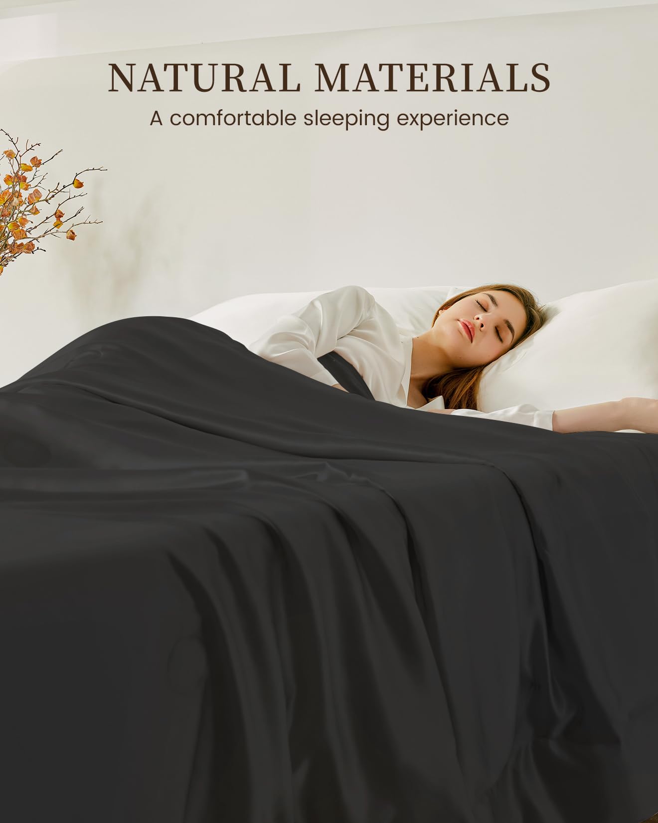 Premium 100% Mulberry Silk Cooling Blanket - Soft & Lightweight All-Season Throw for Bed, Sofa & Travel - Breathable Luxury Bedding (Black, 53