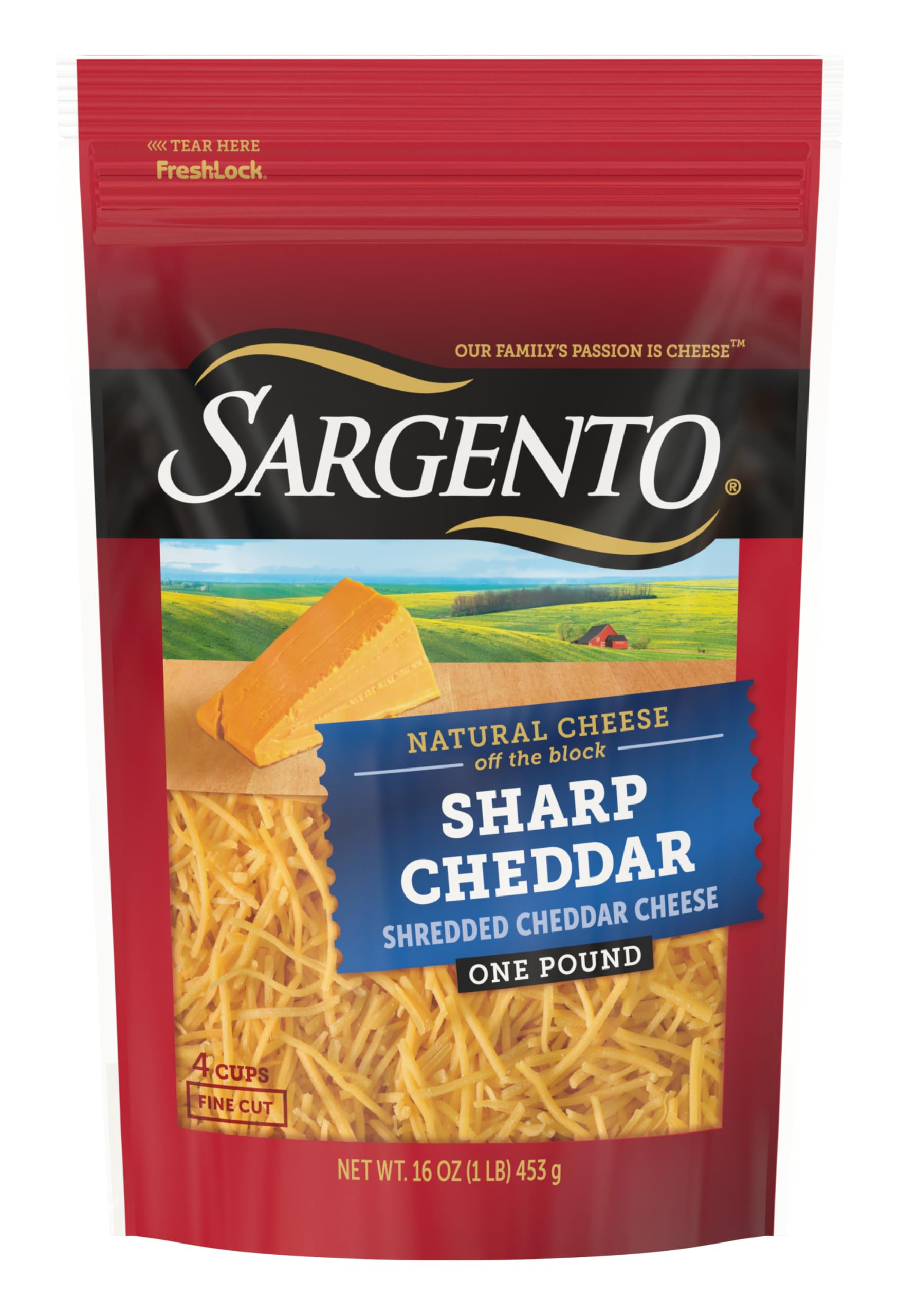 Sargento Shredded Sharp Natural Cheddar Cheese - 16 oz. Fine Cut for Melting, Cooking & Snacking | Perfect for Pizza, Pasta & Sandwiches