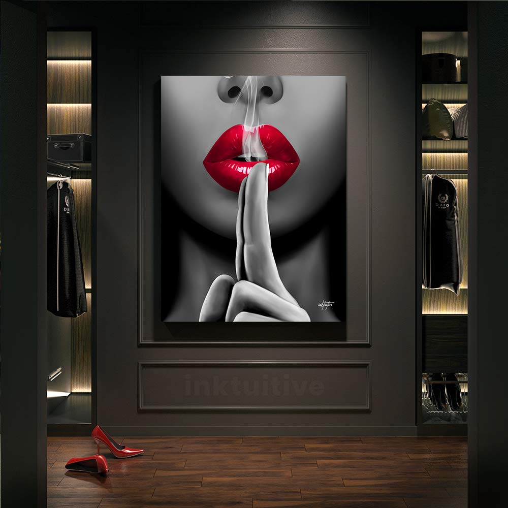 Inktuitive 'Smoldering Kiss' Motivational Canvas Wall Art for Home & Office - 40x30 Inch Inspirational Decor, Durable Frameless Print - Perfect for Living Room, Bedroom or Workspace Decor
