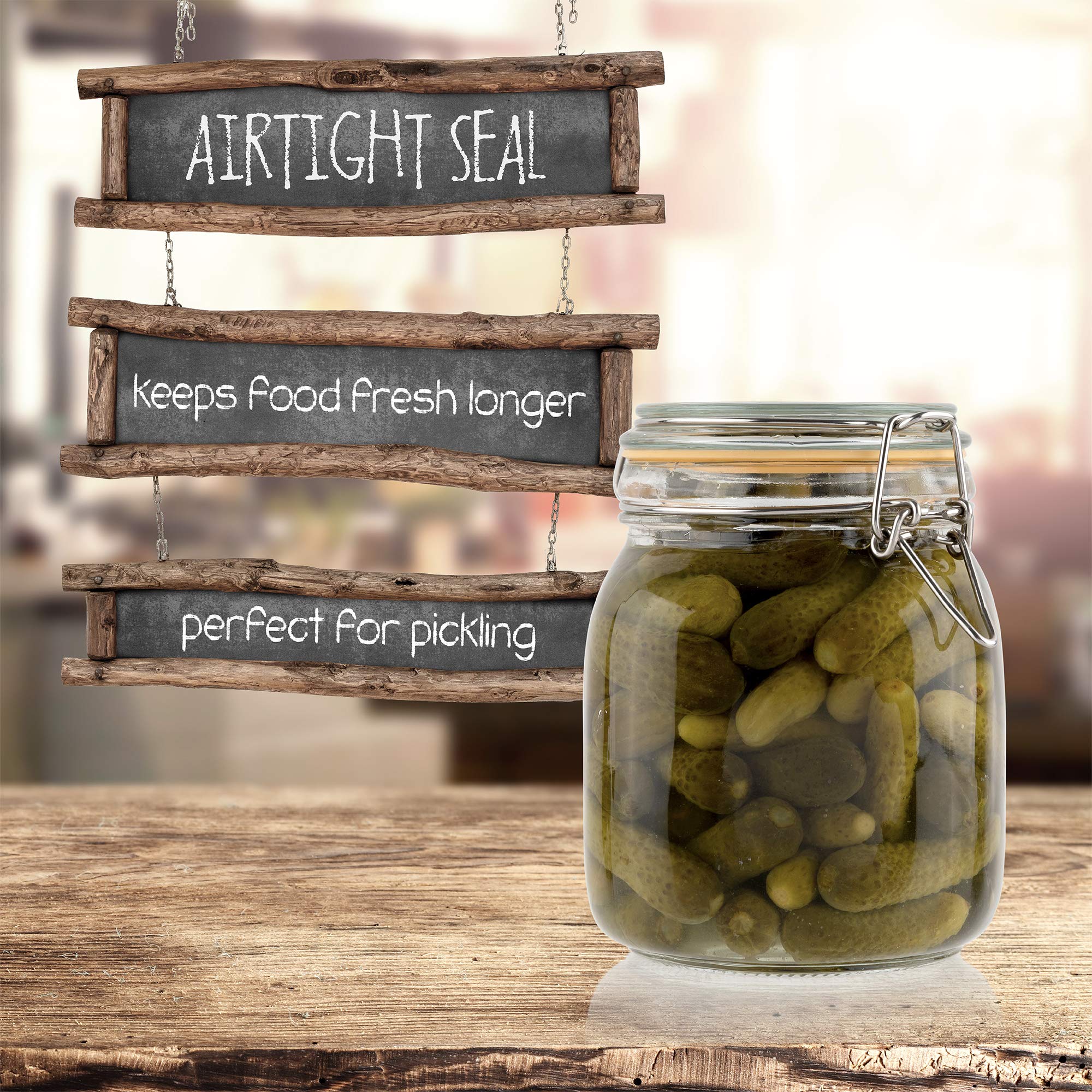 **Galashield 32 oz Glass Jars with Airtight Lids - Leak Proof Food Storage Containers for Kitchen, Pantry & Meal Prep - Ideal for Dry Goods, Spices, Coffee & More**