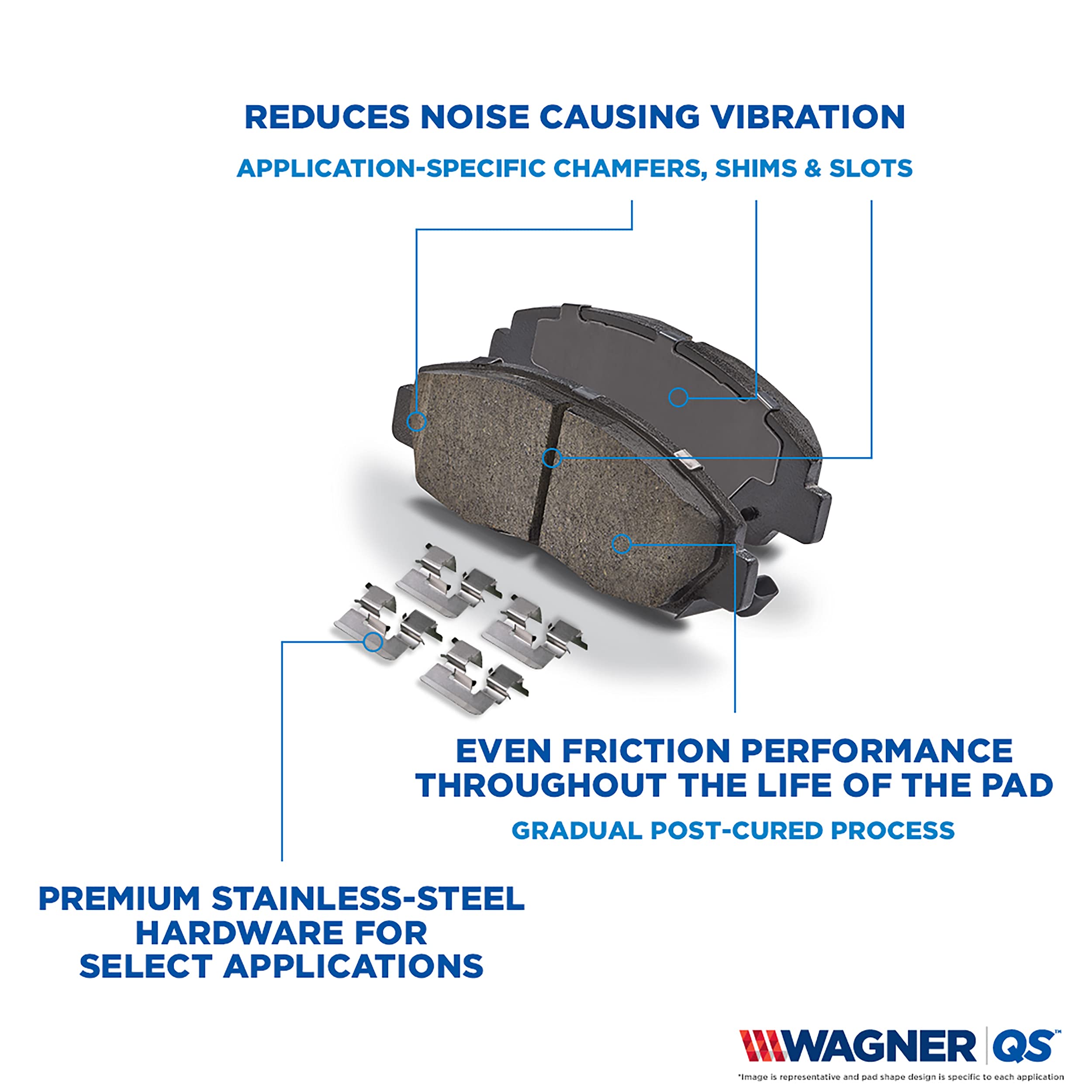 Wagner QuickStop ZD787 Front Disc Brake Pads - Compatible with 2009 Honda Accord | High-Performance Braking for Safe Driving | Perfect for City Commutes & Highway Travel