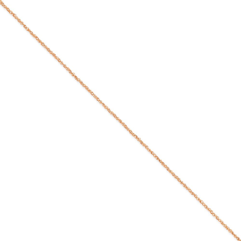 14K Rose Gold 1.7mm Rope Chain Anklet Bracelet for Women - Dainty Delicate Ankle Jewelry for Beach, Wedding & Everyday Wear