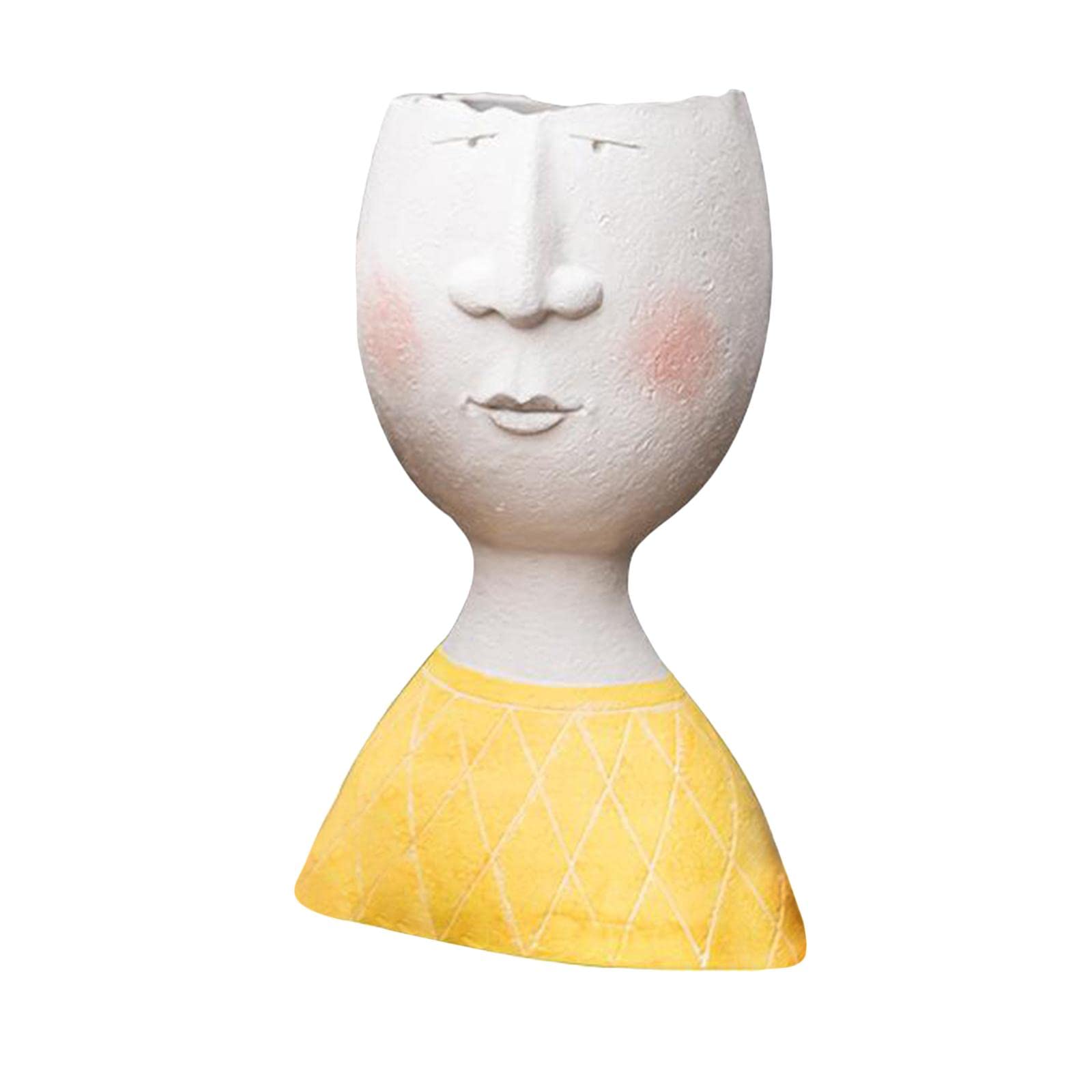 YUDEWSE Abstract Resin Flower Pot - Modern Portrait Sculpture Planter for Small Succulents & Cactus | Creative Desktop Home Decor for Office & Living Room (Man Color) | Perfect Gift for Plant Lovers & Modern Interior Design