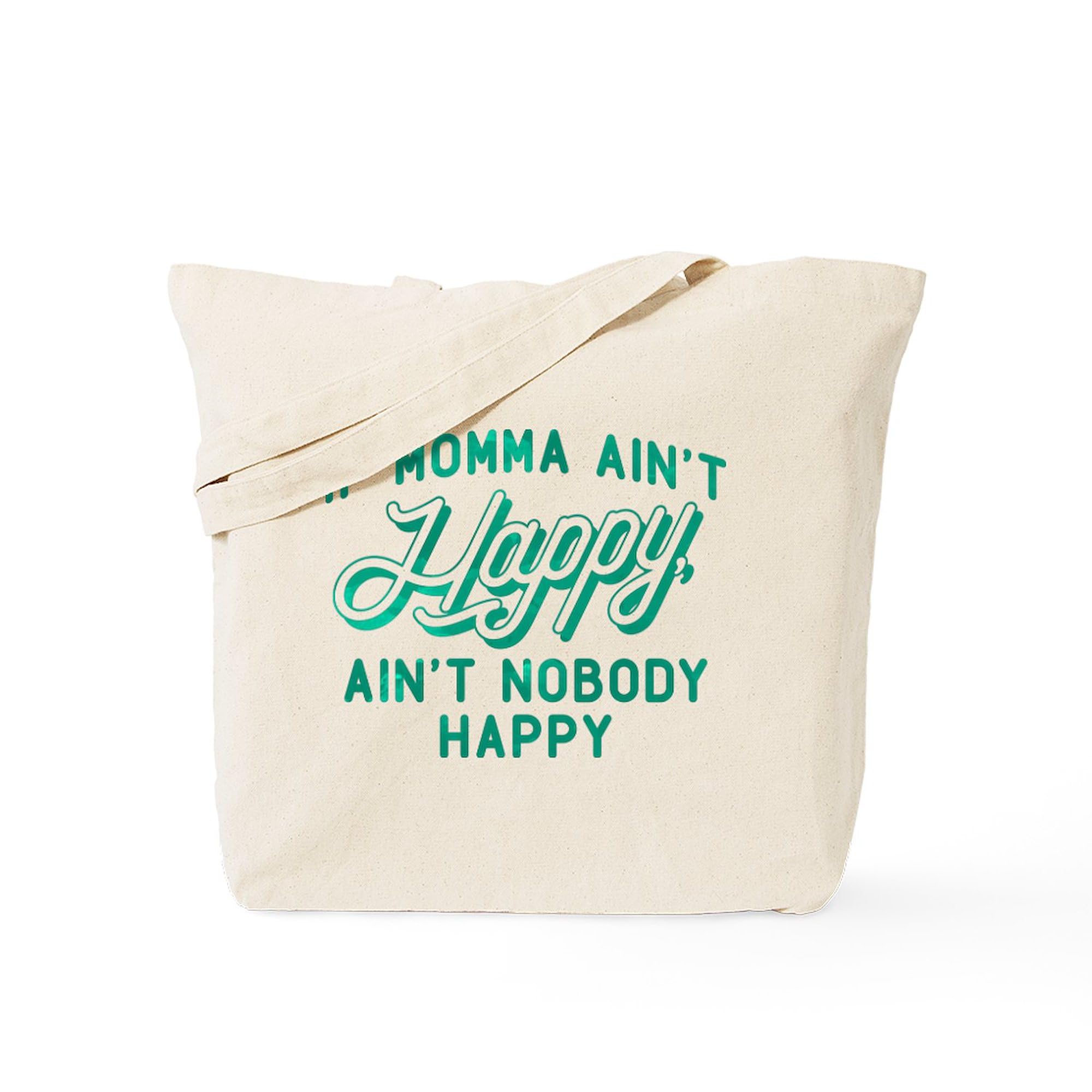 Eco-Friendly If Momma Ain't Happy Green Canvas Tote Bag - Reusable Grocery Shopping Bag for Women, Mothers Day Gift, Beach & Farmers Market