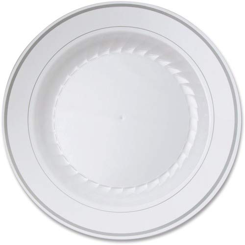 WNA Comet Heavyweight Plastic Plates - 10-1/4 Inch Round Disposable Plates, 120 Count - Perfect for Parties, Picnics, BBQs & Catering Events