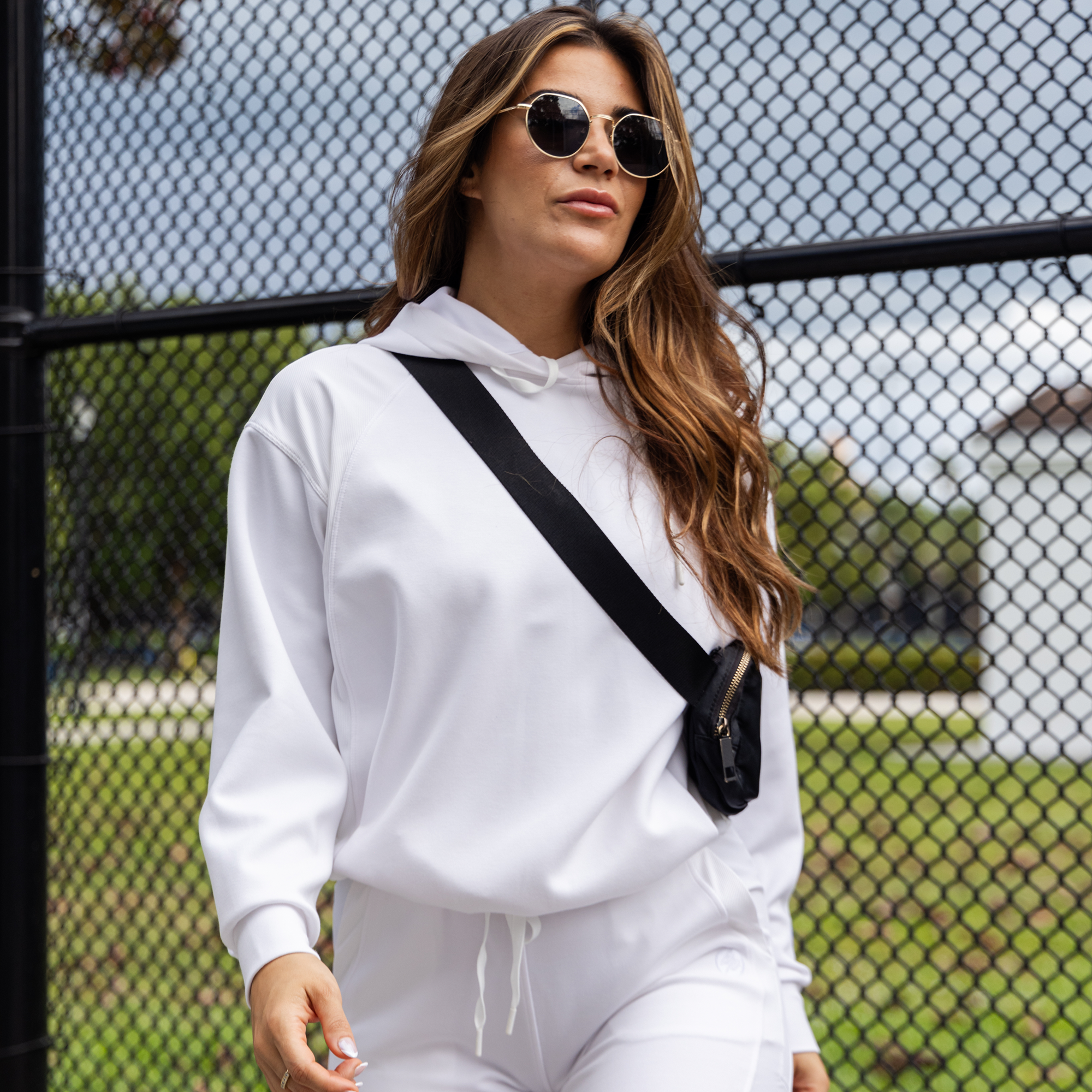 Premium Lounge Lux Hoodie for Women & Men - Soft Fleece Pullover with Pockets - Cozy White Sweatshirt for Relaxing at Home, Travel & Casual Outfits