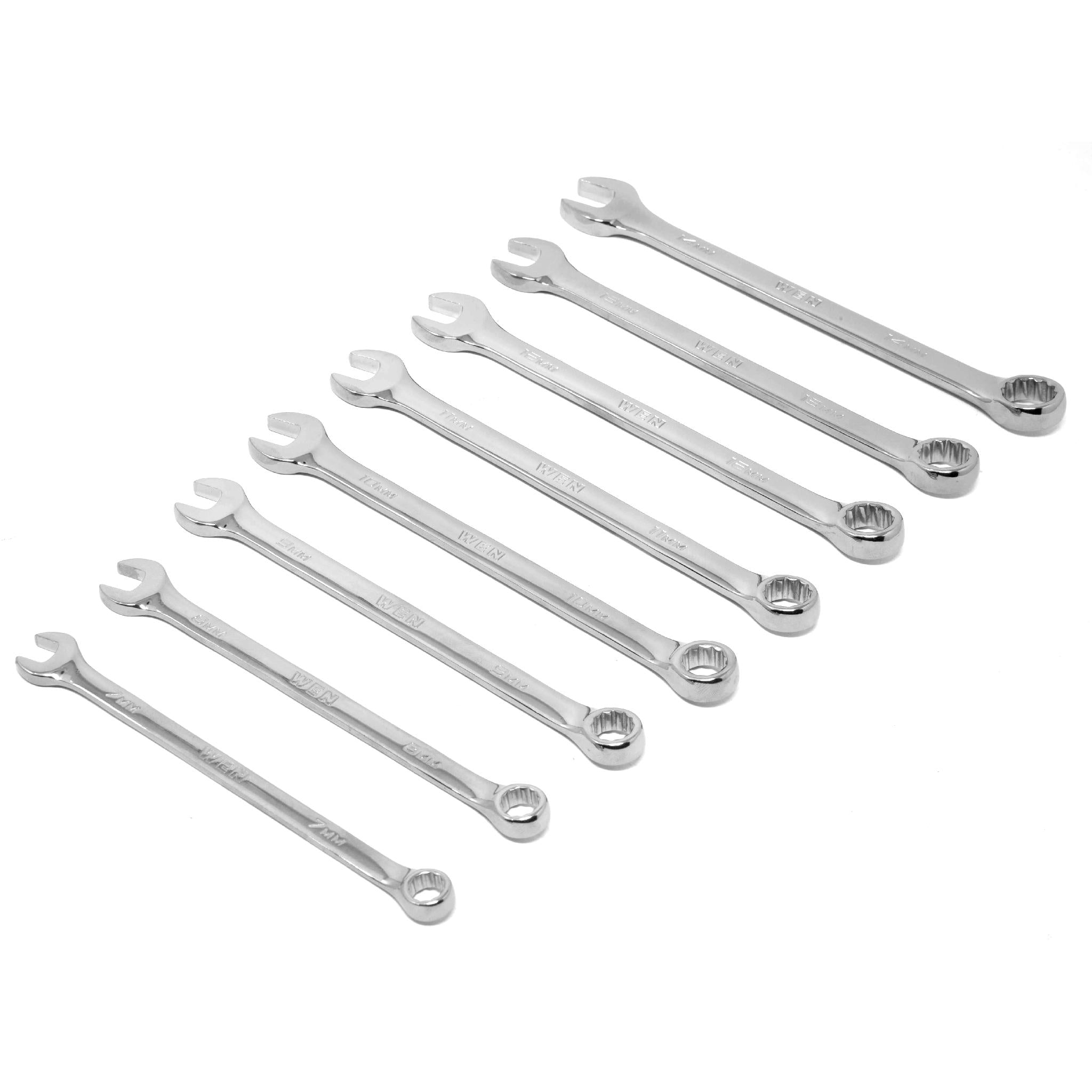 WEN WR160M 16-Piece Professional Grade Metric Combination Wrench Set with Storage Pouch - Perfect for Automotive Repair, DIY Projects & Home Maintenance