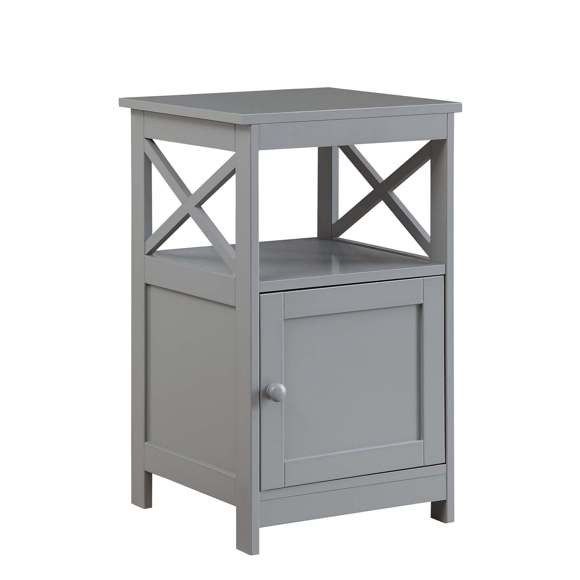 Ergode Oxford End Table with Storage Cabinet and Shelf - Modern Side Table with Drawer & Open Shelf for Living Room, Bedroom, or Office - Perfect for Storing Books, Remote Controls, and Home Decor