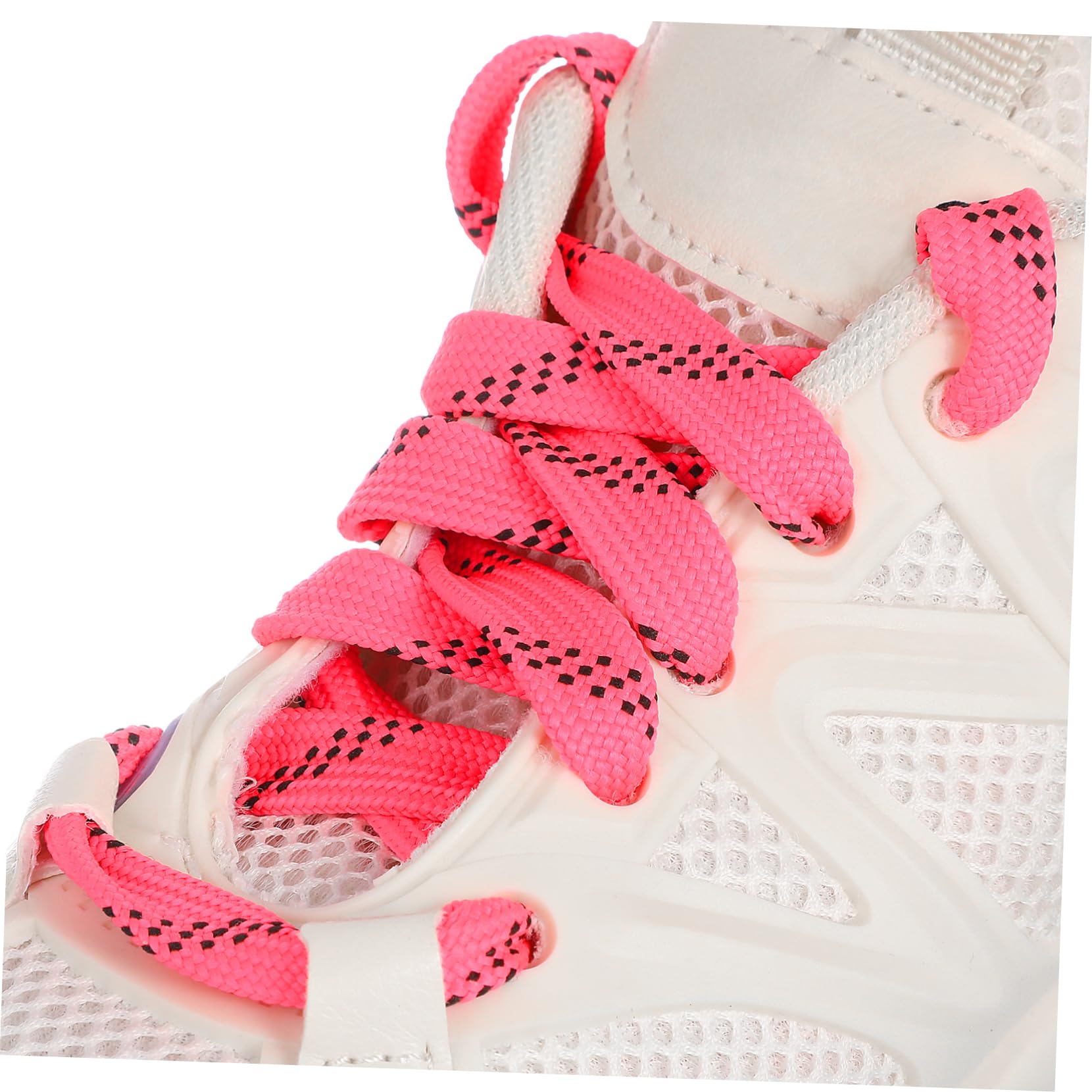 SHERCHPRY 2 Pairs Waxed Hockey Laces for Ice Skates & Roller Shoes - Durable Polyester Red & Pink Boot Laces for Adults & Kids | Perfect for Ice Hockey, Figure Skating & Casual Sneakers