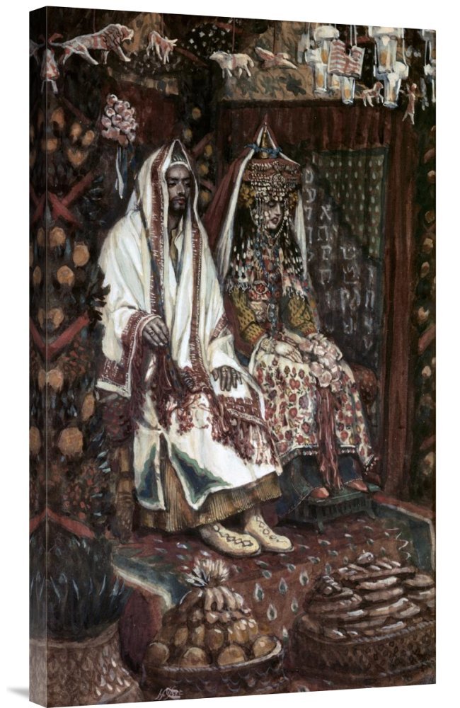 James Tissot 'The Betrothed of Cana in Galilee' Gallery Wrapped Canvas Art Print - Premium Giclee Reproduction - Biblical Wall Decor for Living Room, Bedroom & Office