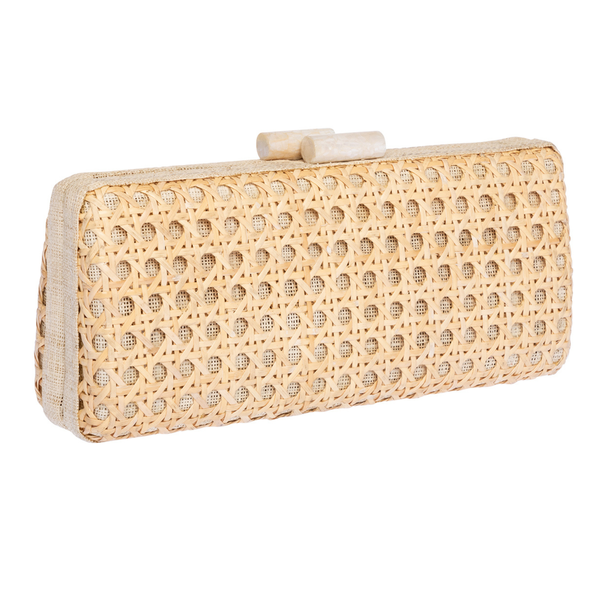 Alessandra Long Clutch Handbag - Natural Ivory Leather Evening Bag for Women, Perfect for Weddings, Parties & Special Occasions