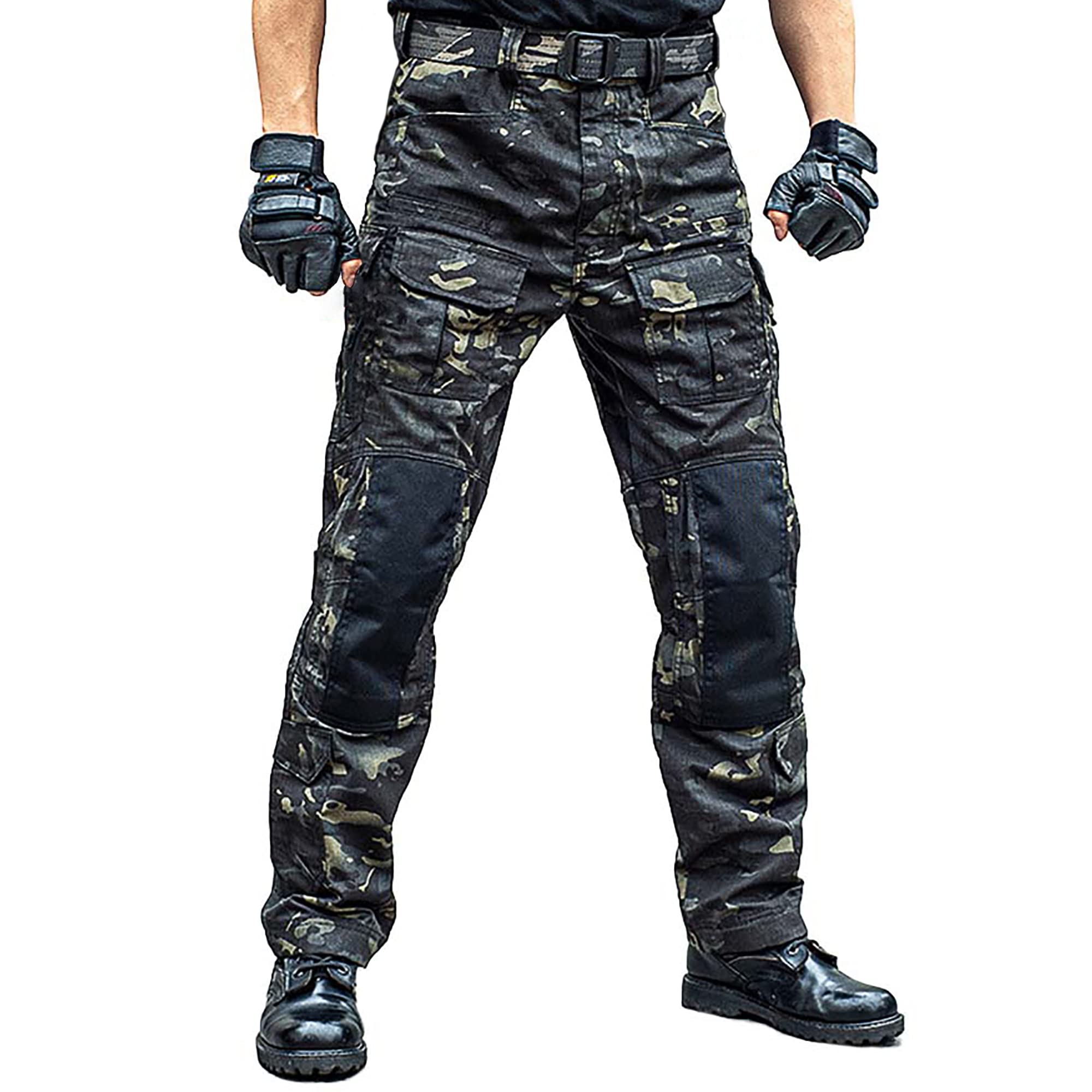 GSGGIG Men's Tactical Pants - Multicam Camo Military Cargo Pants for Airsoft, Hiking & Outdoor Activities | Ripstop Combat Pants with Multi-Pockets | Perfect for Tactical Training, Hunting & EDC