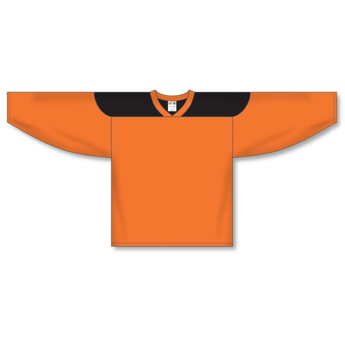Custom Athletic Knit Orange and Black 6100 Jersey - Breathable Sports Performance Shirt for Football, Basketball & Team Uniforms
