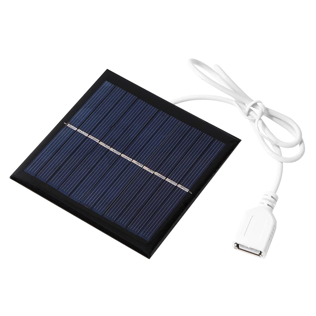 Portable Solar Phone Charger with USB - 95X95mm Compact Solar Panel for iPhone, Android, Camping & Outdoor Use - Includes LED Lights for Emergency Power Backup