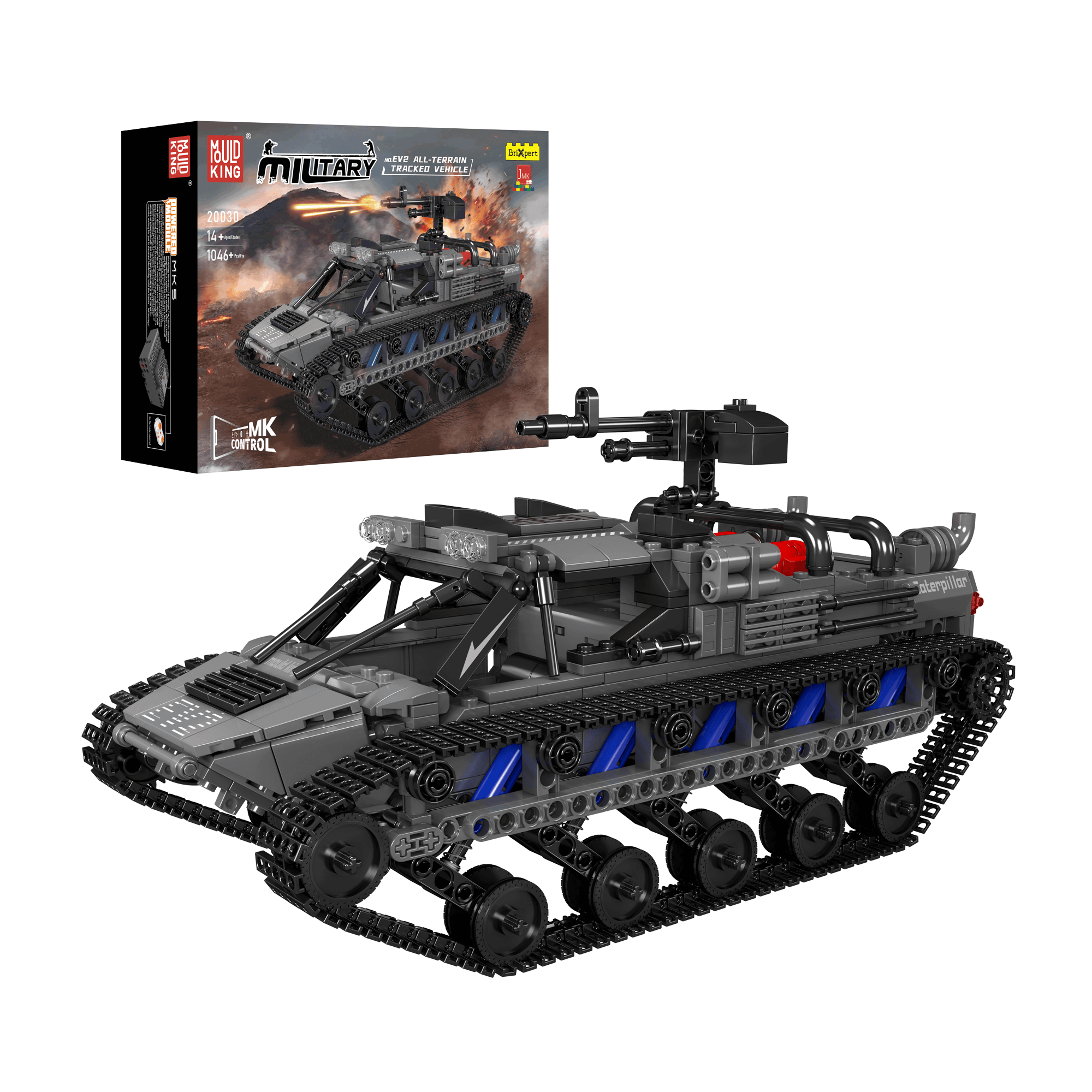 Mould King 20030 EV2 All Terrain Tracked Vehicle Building Kit - 1,046 Piece STEM Toy for Kids & Adults | Perfect for Off-Road Adventure Play & Engineering Education