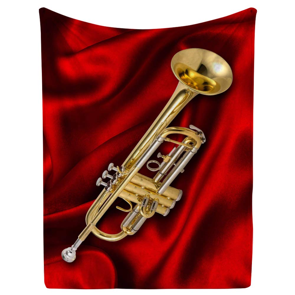 Trumpet Silk Fleece Blanket - Soft Sofa Bed Throw for Adults - 59.1