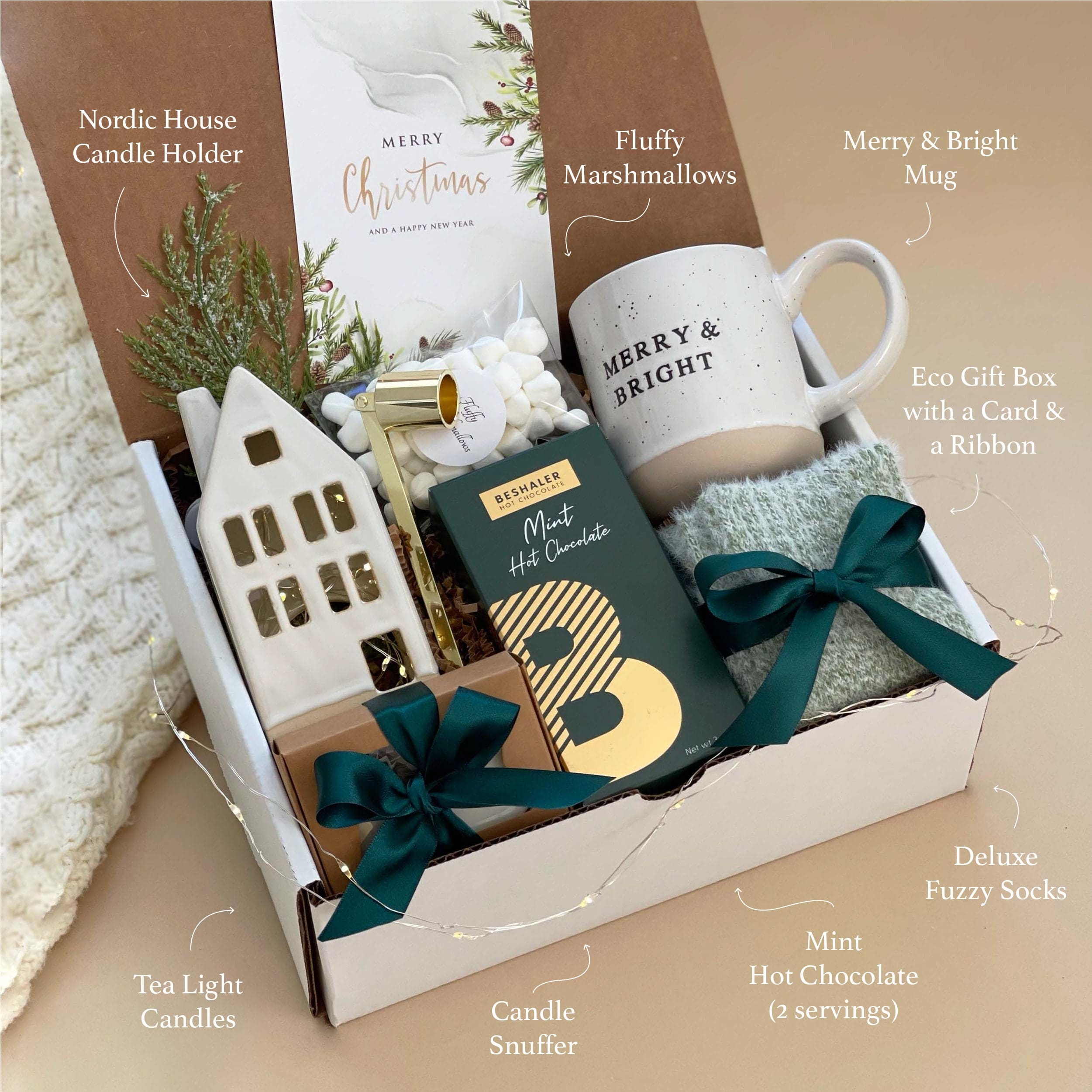 Christmas Gift Box Set - Hygge Holiday Care Package for Cozy Winter Gifts | Perfect for Family, Friends & Office Exchange