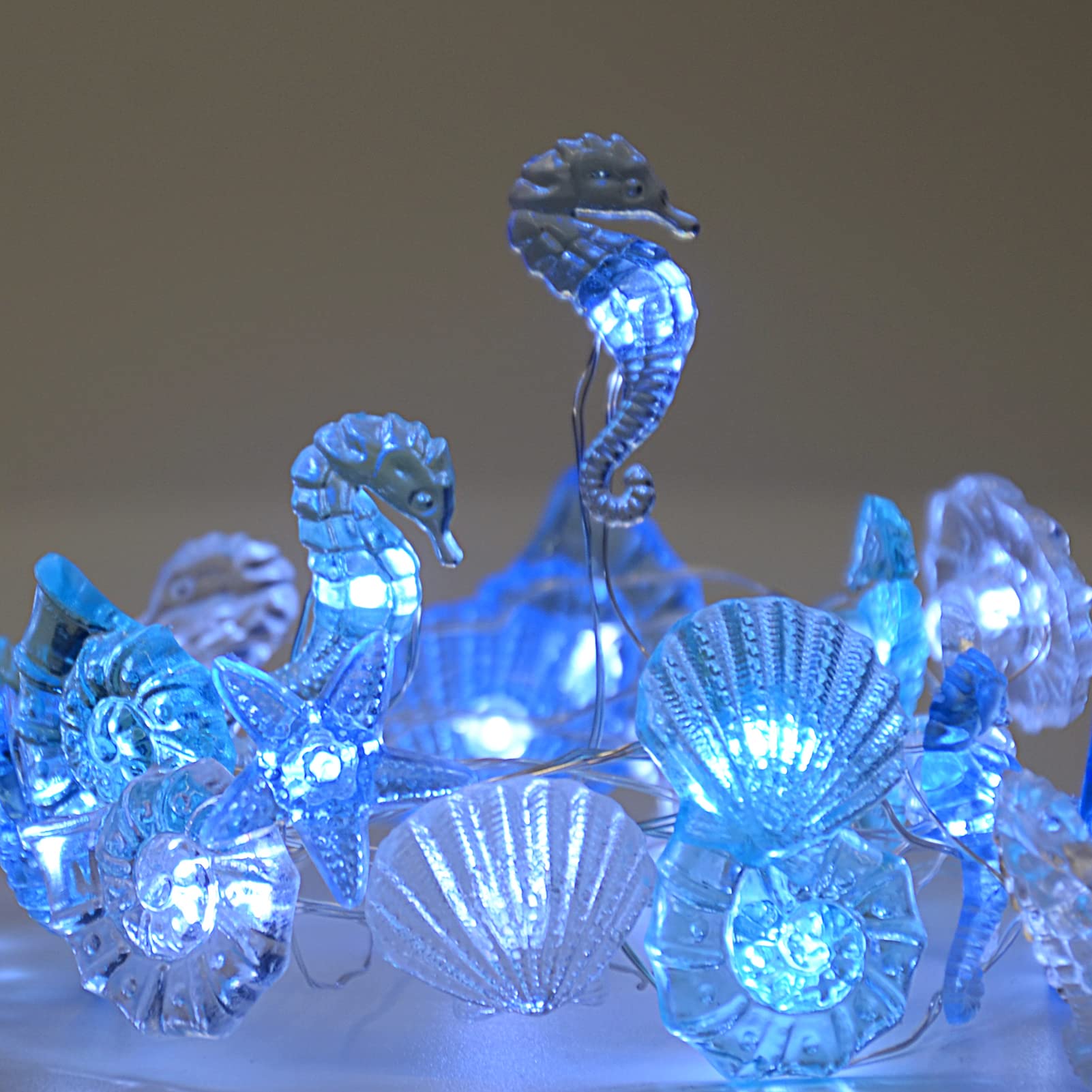 Seahorse Starfish Fairy String Lights - 20FT 60LED USB Battery Powered for Bedroom Christmas Decor
