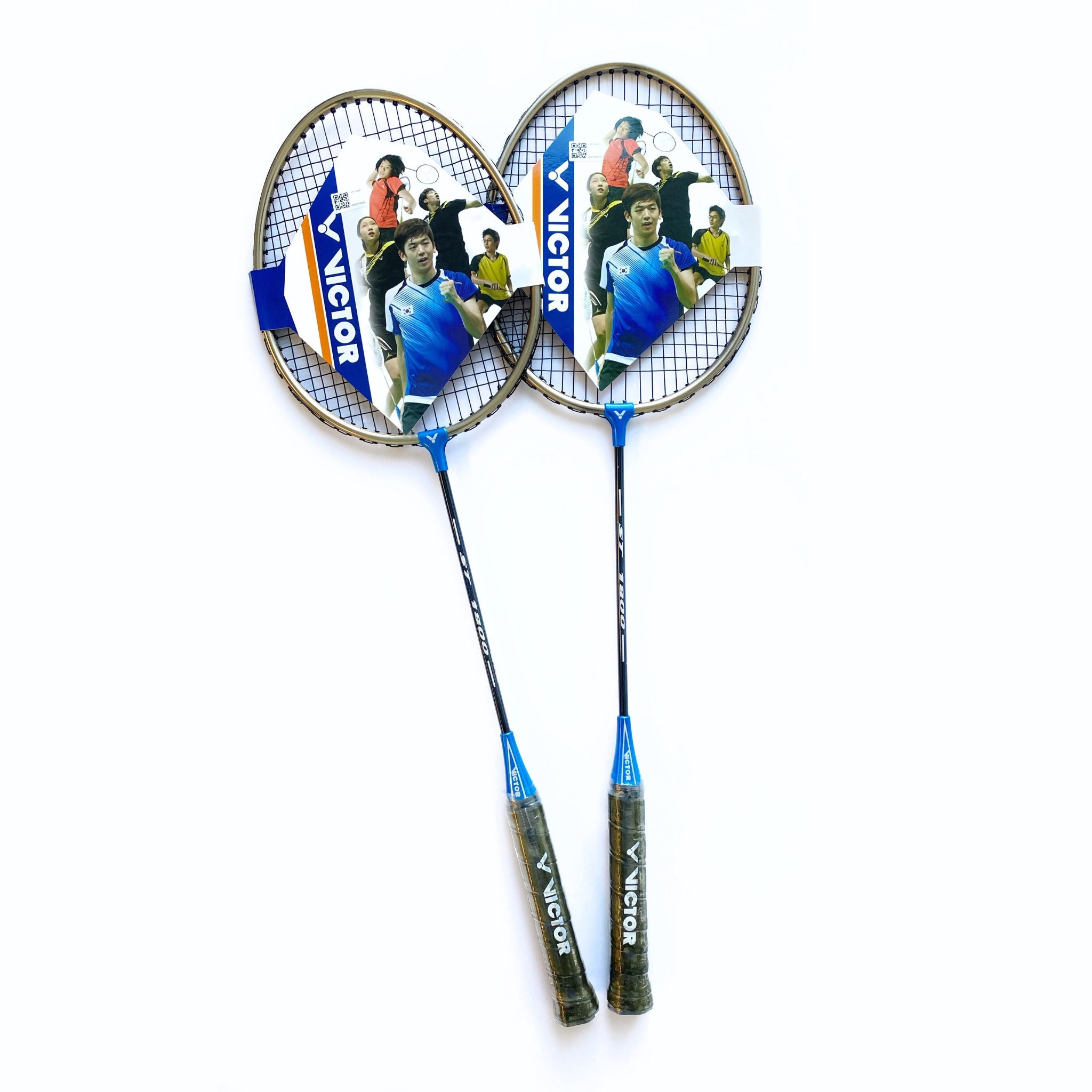 Victor ST1800 Portable Outdoor Badminton Set - Lightweight Racket & Shuttlecock Kit for Backyard, Beach, Park & Family Fun Activities