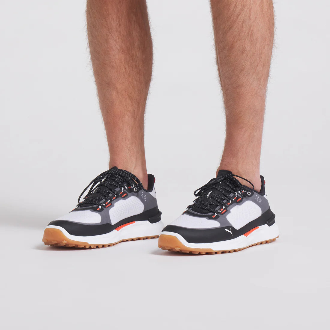 Puma Ignite Elevate X Spikeless Golf Shoes for Men - White/Black - Comfortable & Lightweight Design for Walking the Course