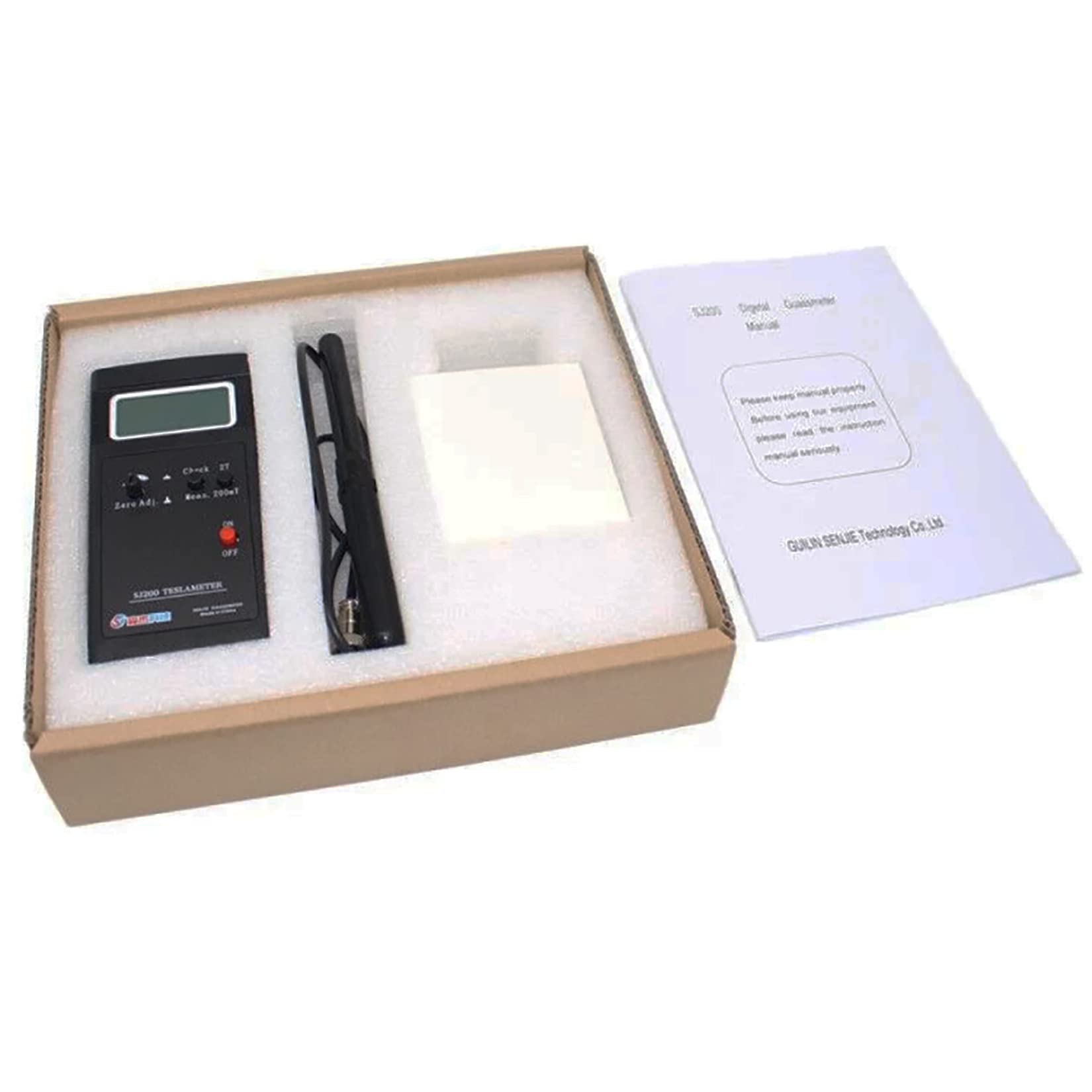iDili SJ200 Digital Gauss Meter - High Precision DC Magnetic Field Tester (0-200mT/2000mT) with Power Adapter | for Laboratory, Industrial & Electronics Repair Use