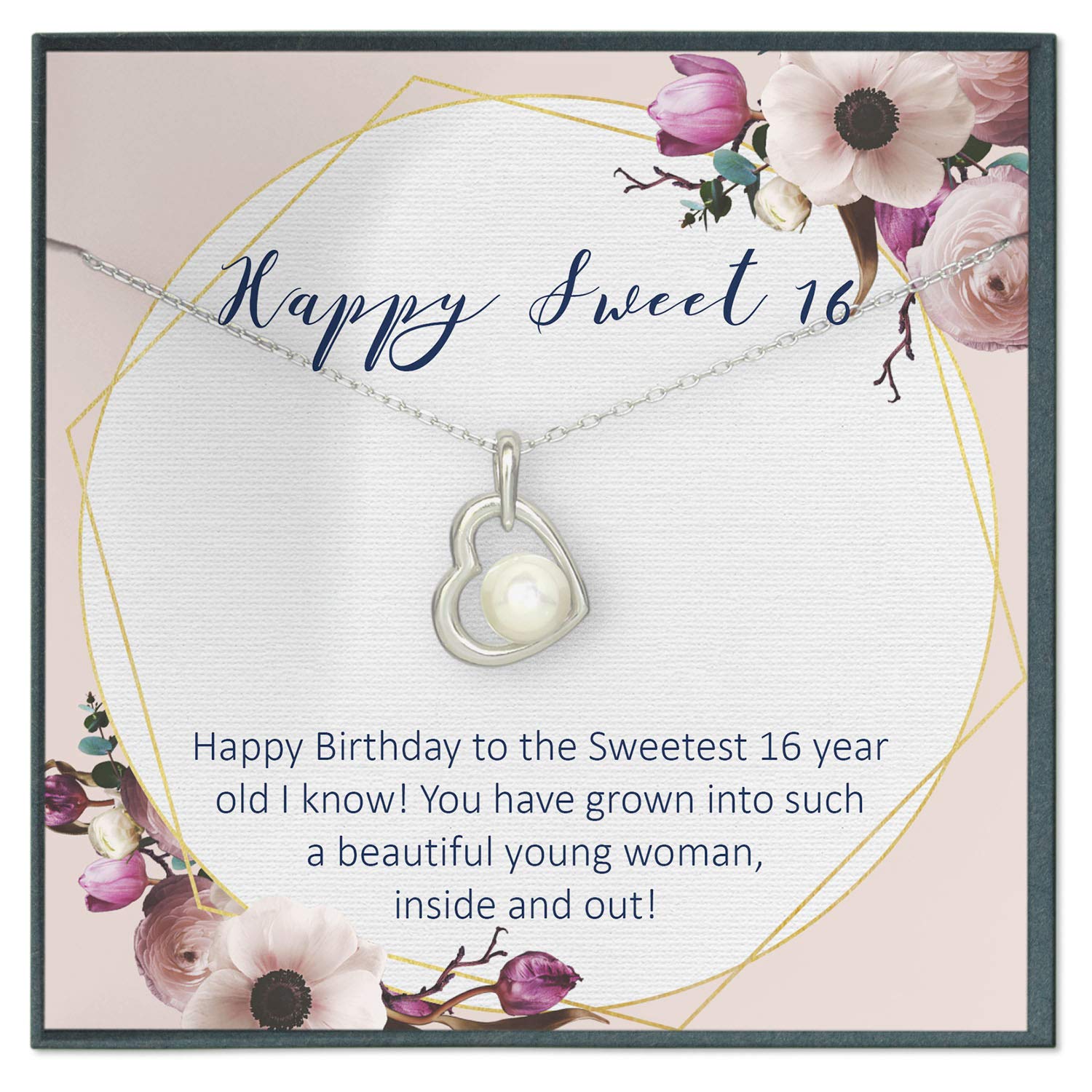 16th Birthday Necklace for Girls - Sweet 16 Gifts for Teen Girls, Sterling Silver Personalized Name Jewelry | Perfect Sweet Sixteen Party, Graduation & Special Occasion Gift