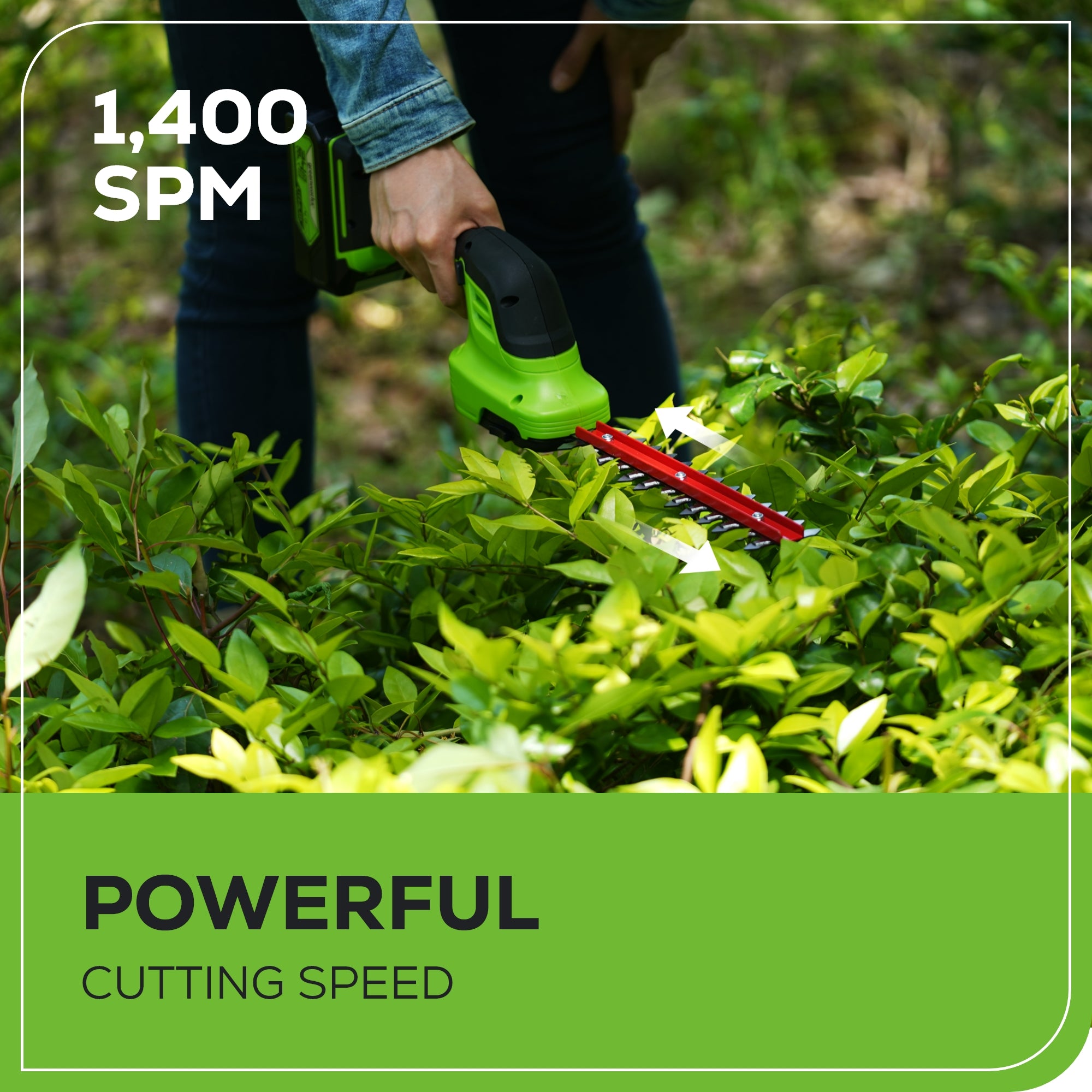 24V Cordless Shrub Trimmer with 1.5Ah Rechargeable Battery & Fast Charger - Perfect for Garden Landscaping, Yard Maintenance, and Hedge Trimming
