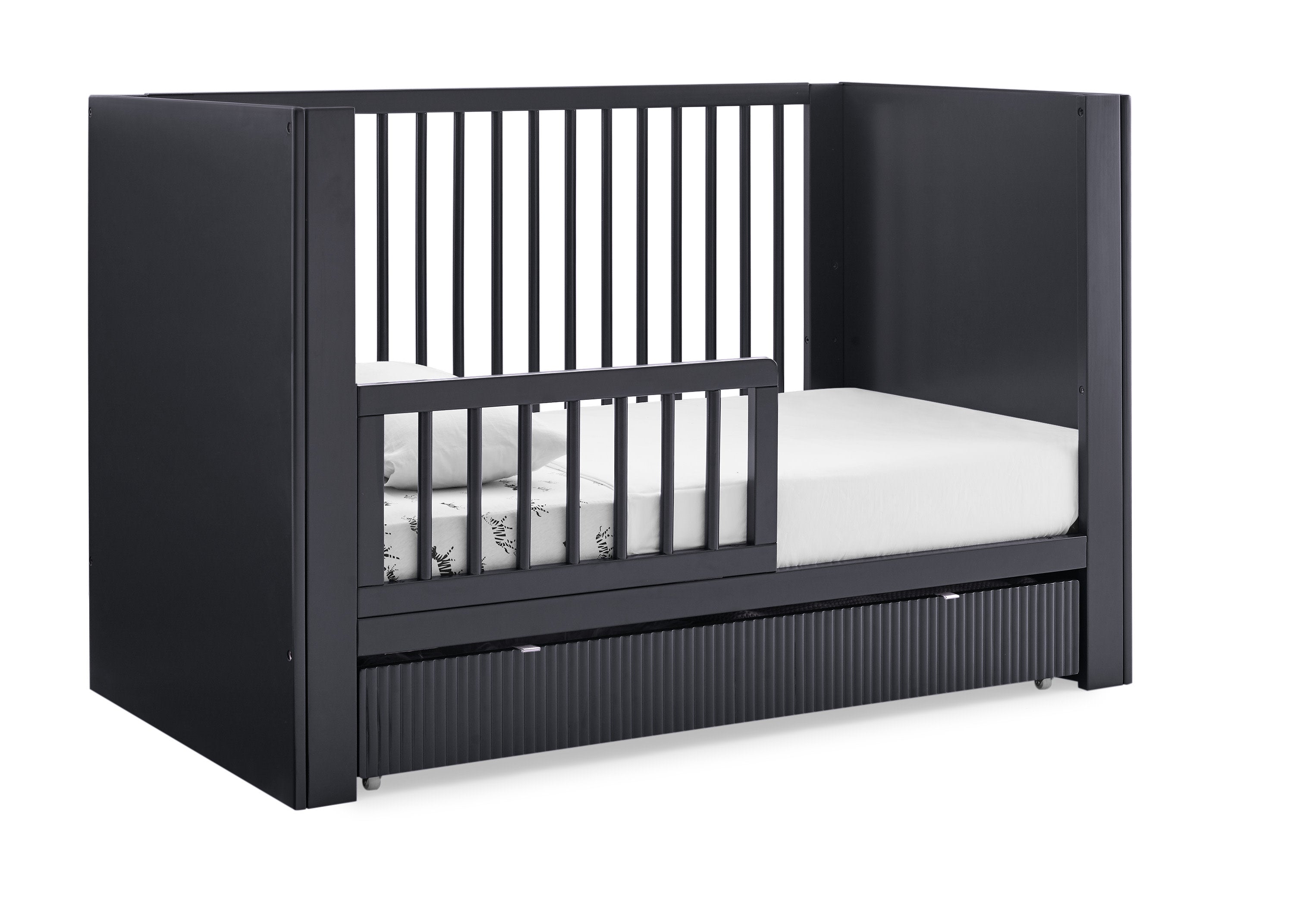 Cassie 4-in-1 Convertible Baby Crib with Storage Drawer - Nursery Furniture for Newborn to Toddler Bed | Perfect for Small Spaces & Modern Nurseries