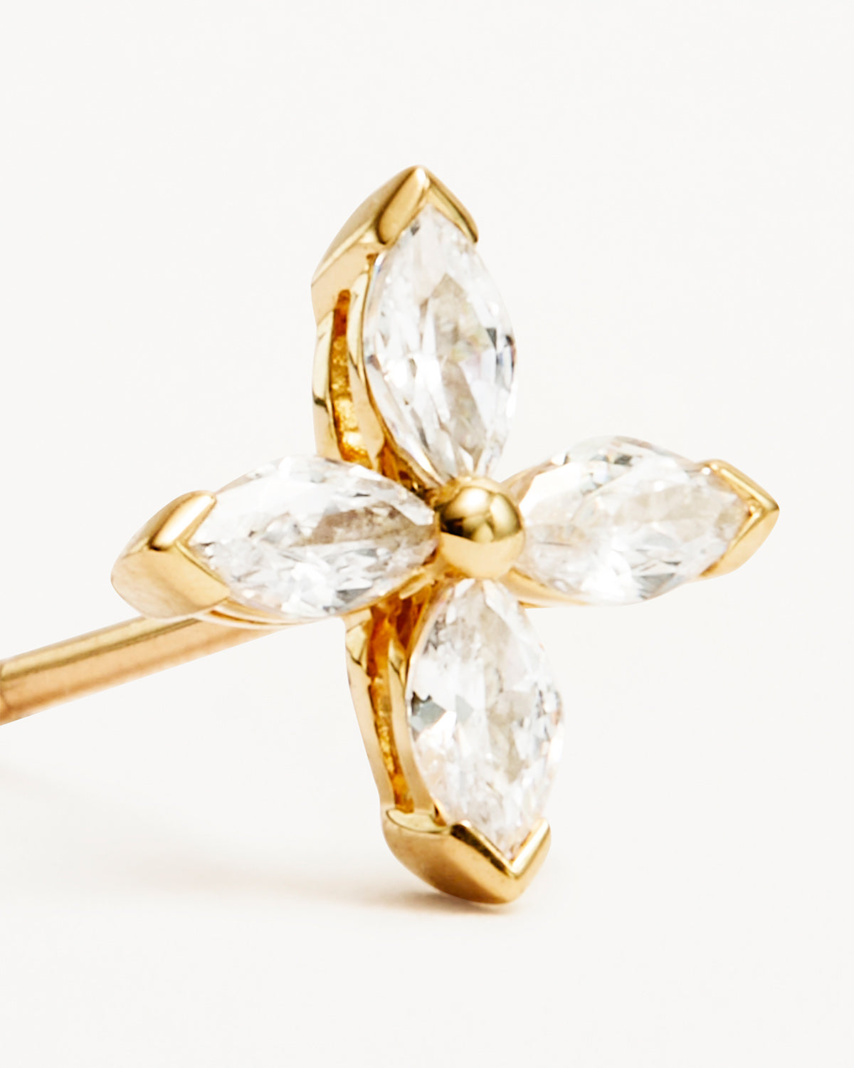 14K Solid Gold Blossom Lab-Grown Diamond Stud Earrings for Women - Elegant Floral Flower Design Earrings for Everyday Wear & Special Occasions